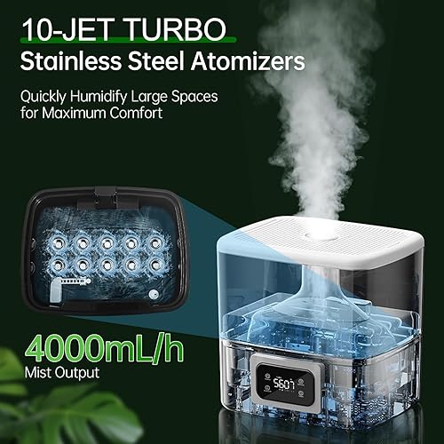 Miniatura 3 de Humidificador para habitación grande, 30L7.93 galones humidificador comercial para toda la casa 5000 pies cuadrados, humidificadores de llenado