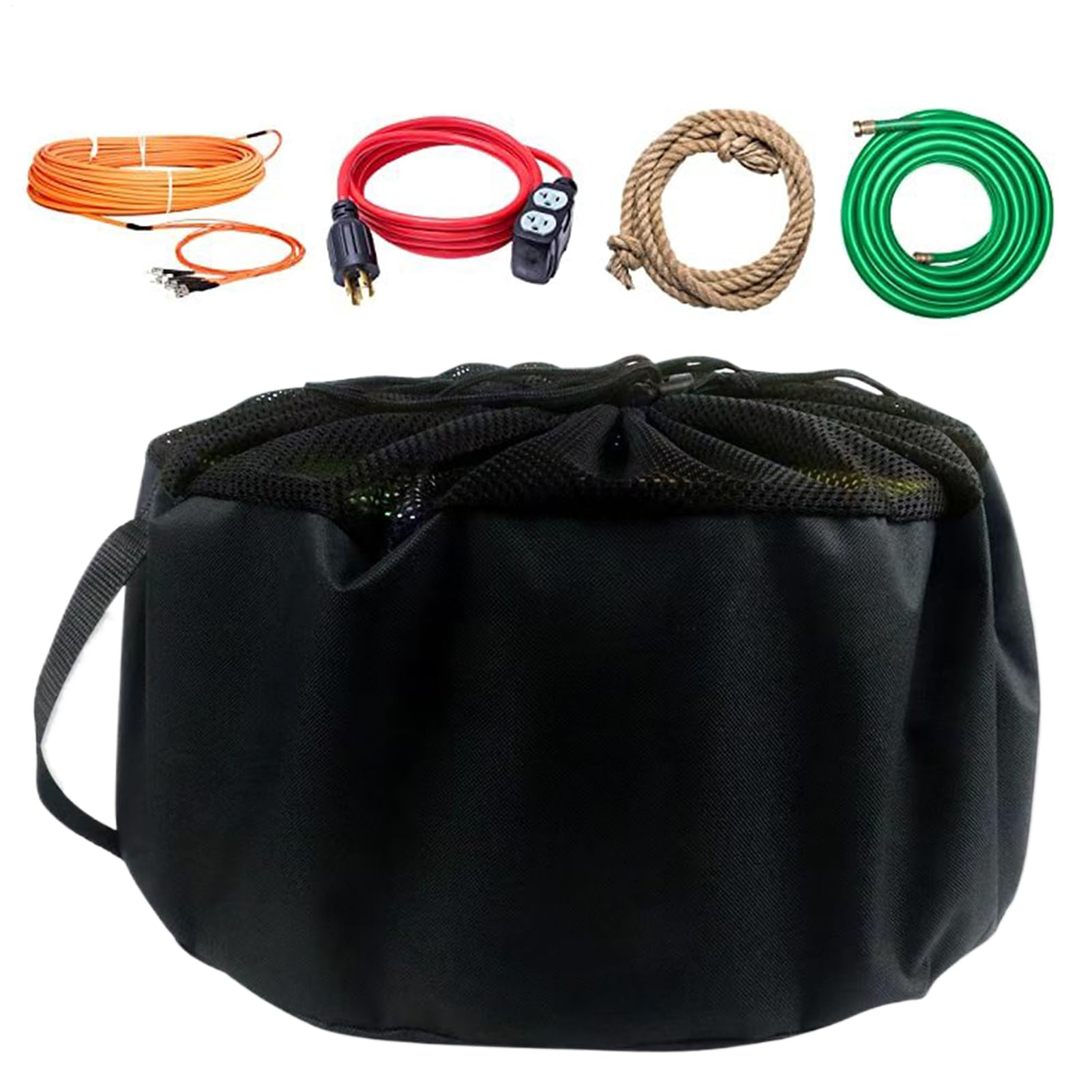 Garden Hose Storage Bag, Breathable RV Hose Storage Bag Mesh Cable Organizer Bags RV Accessories for Sewer Hoses Water Hoses Electrical Cords, 40x31cm