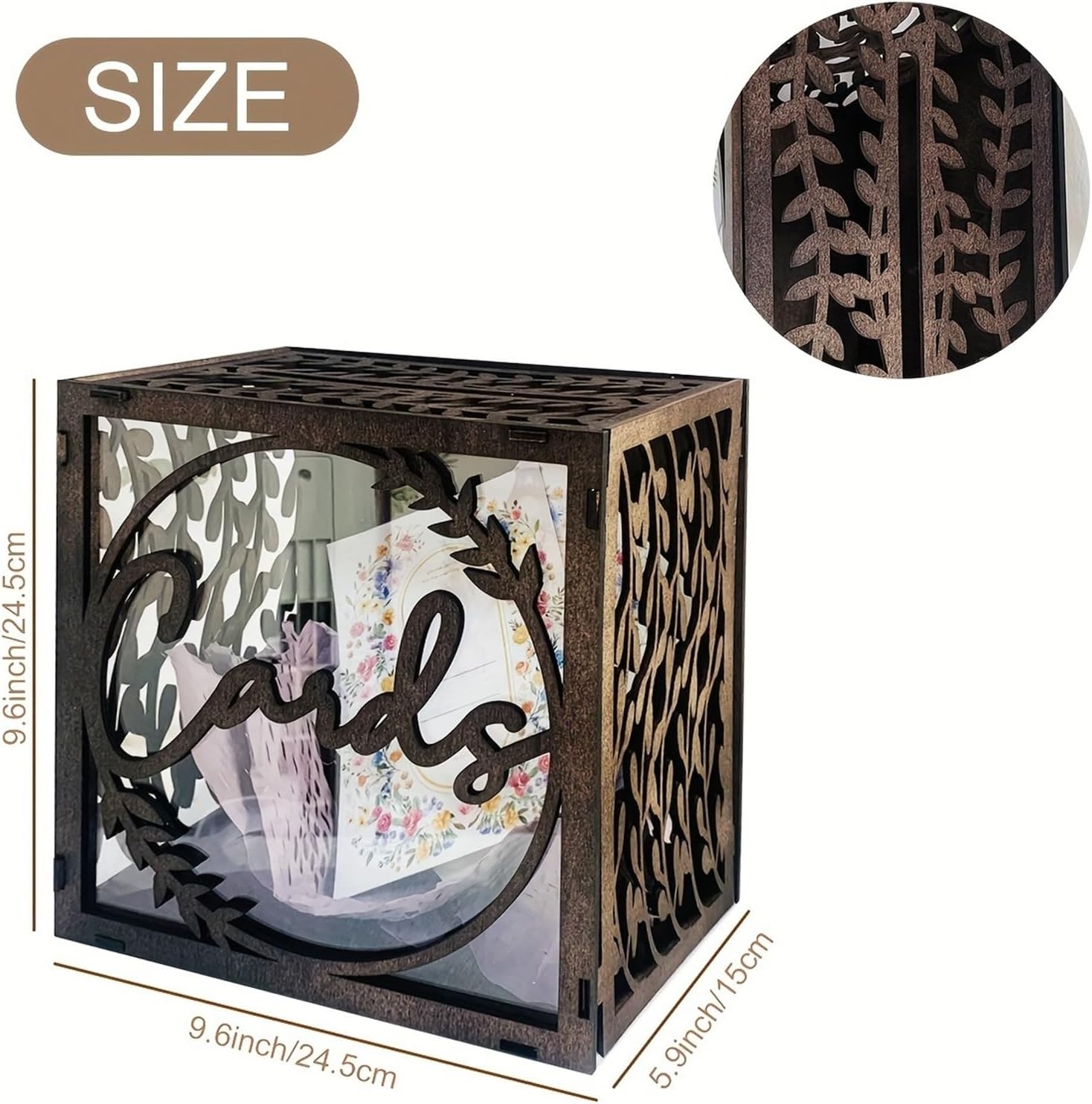 Card Box For Wedding Wedding Card Boxes With Window, Envelope Box For Birthday Graduation Party Decor