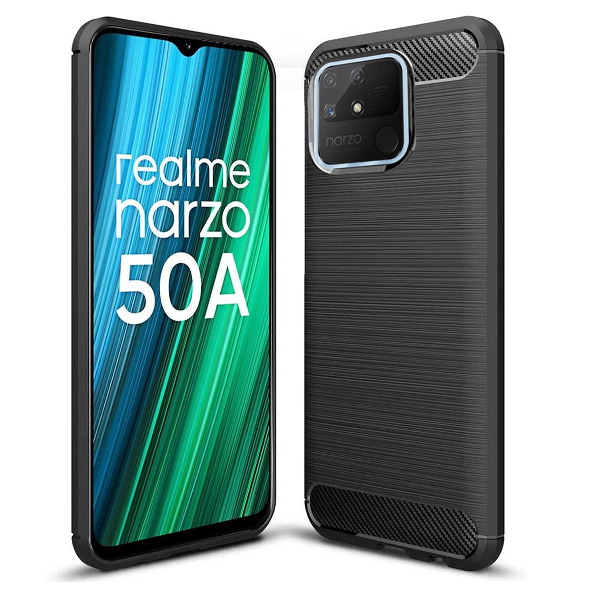 JGD PRODUCTS Carbon Fiber Rugged Armour Shock Proof Back Cover for Realme Narzo 50A (B09QM1QQJN) Amazon Price History, Amazon Price Tracker