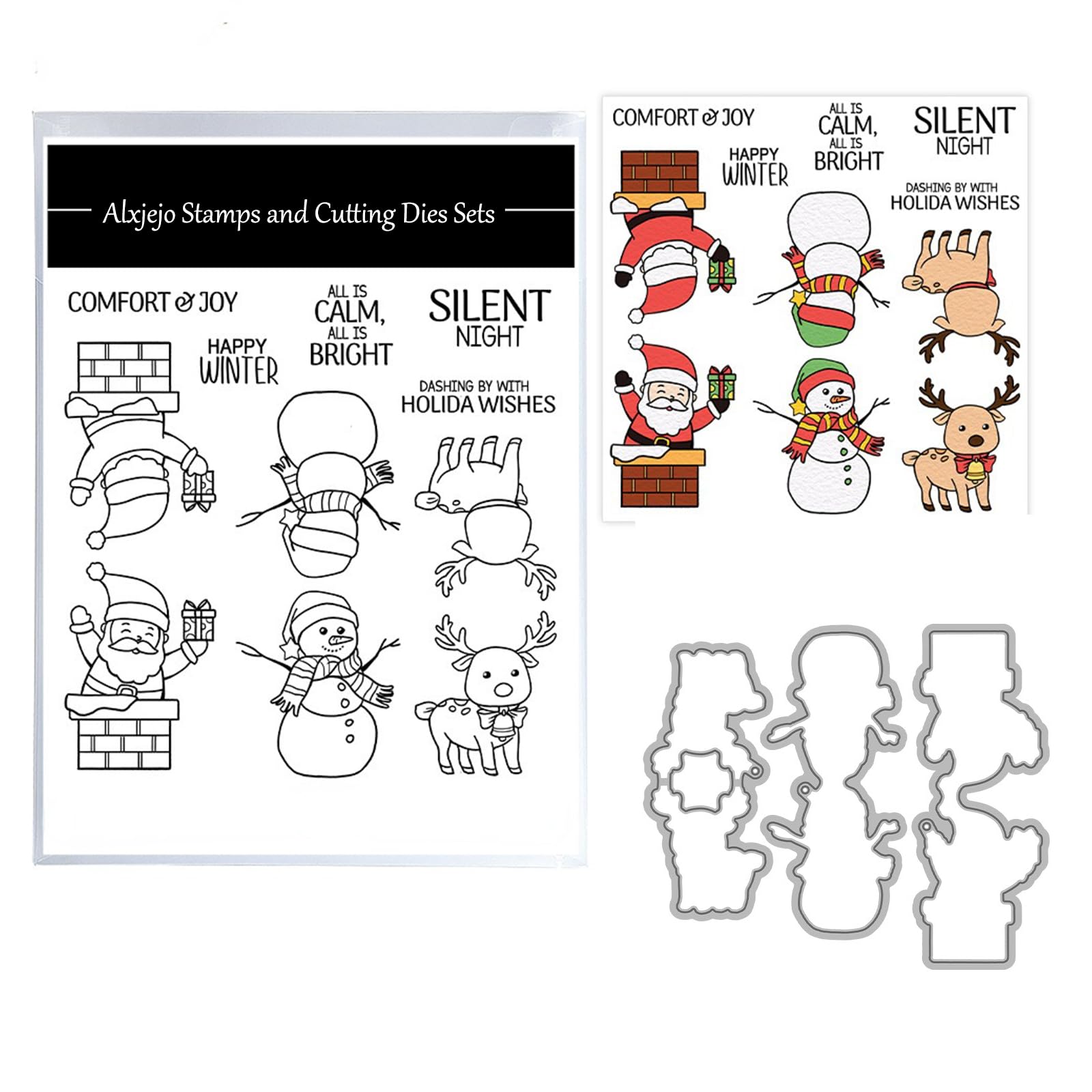Alxjejo Cutting Dies and Stamps Set 2024-2025-2026,Stamps and die for Card Making for DIY Birthdays, Thanksgiving Day, Valentine's Day, Scrapbooking, Art Craft, Festivals Greeting Card Album