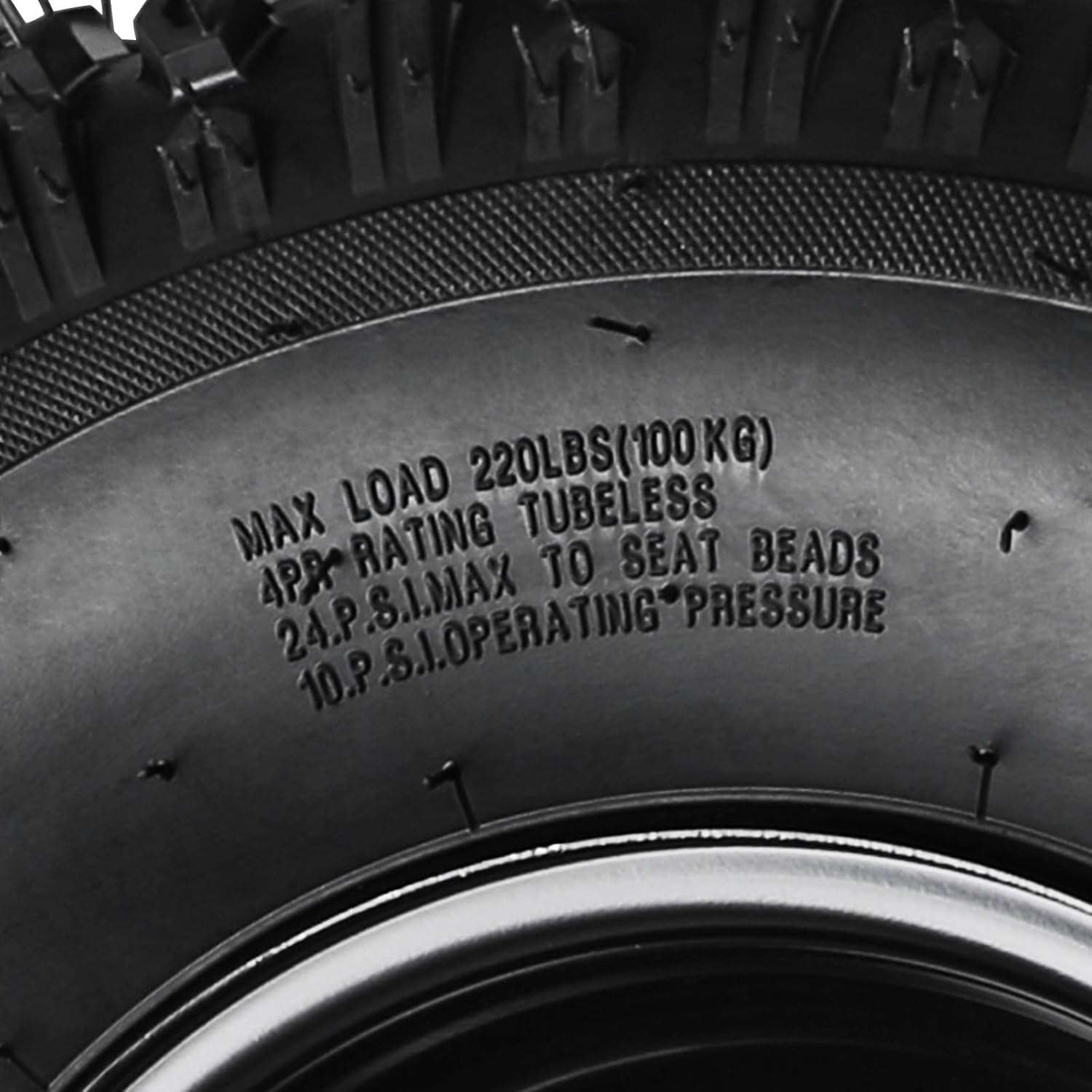 19x7-8 19x7x8 Tire and Rim Wheel Assembly – 4PR Racing ATV UTV Off-Road Knobby Tread Tires, 4 Lug 110mm Spacing – Fits Taotao Mini Bike Go Kart Golf Cart Quad Buggy Mower Tractor 4 Wheelers (2 Pack)