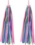 PATIKIL Bike Streamers, Colorful Scooter Handlebar Tassels Grips Ribbon Accessories Decorations for Girls Bicycle Tricycle Handles, Pink Purple
