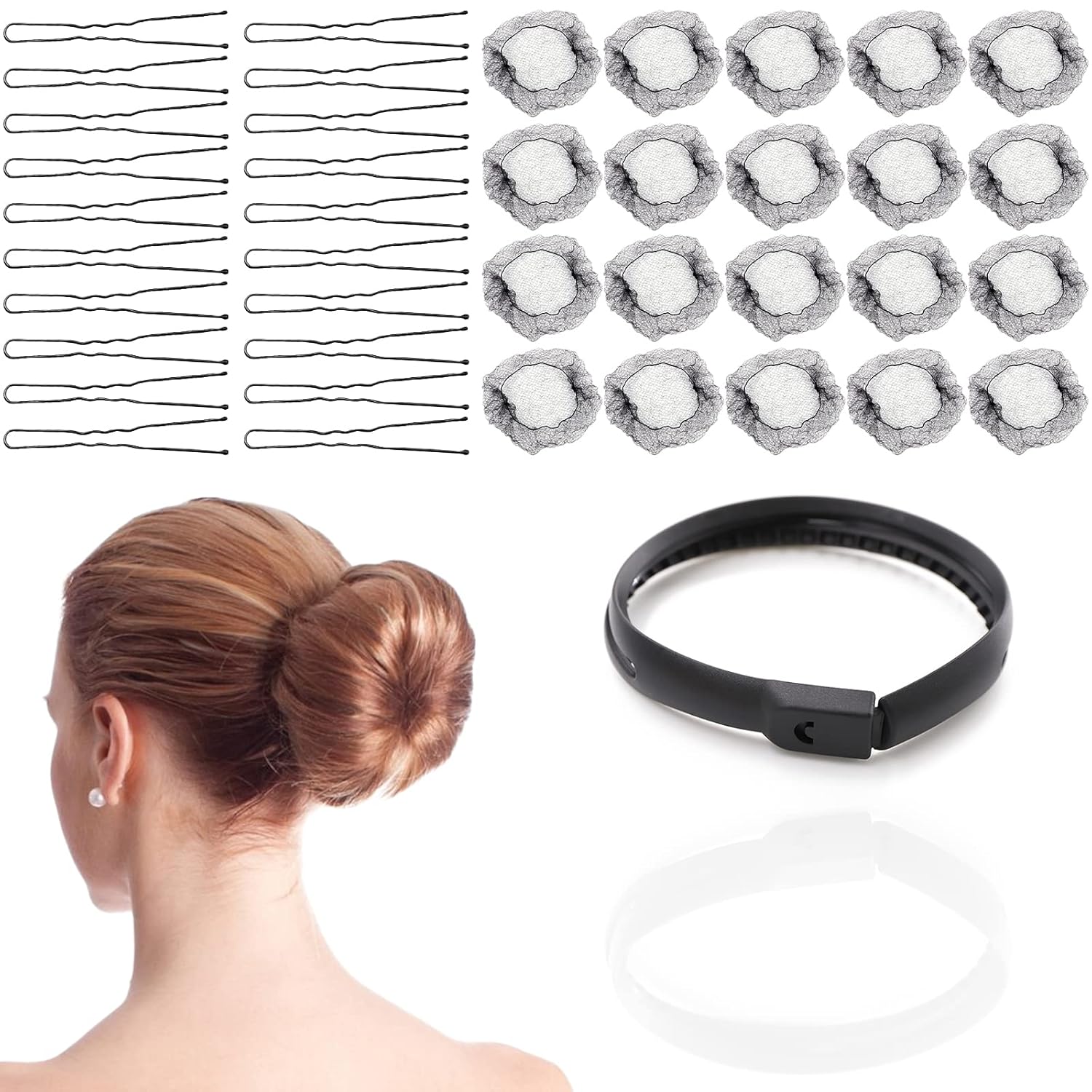 French Twist Hair Tool, Hair Nets for Bun Maker Magic