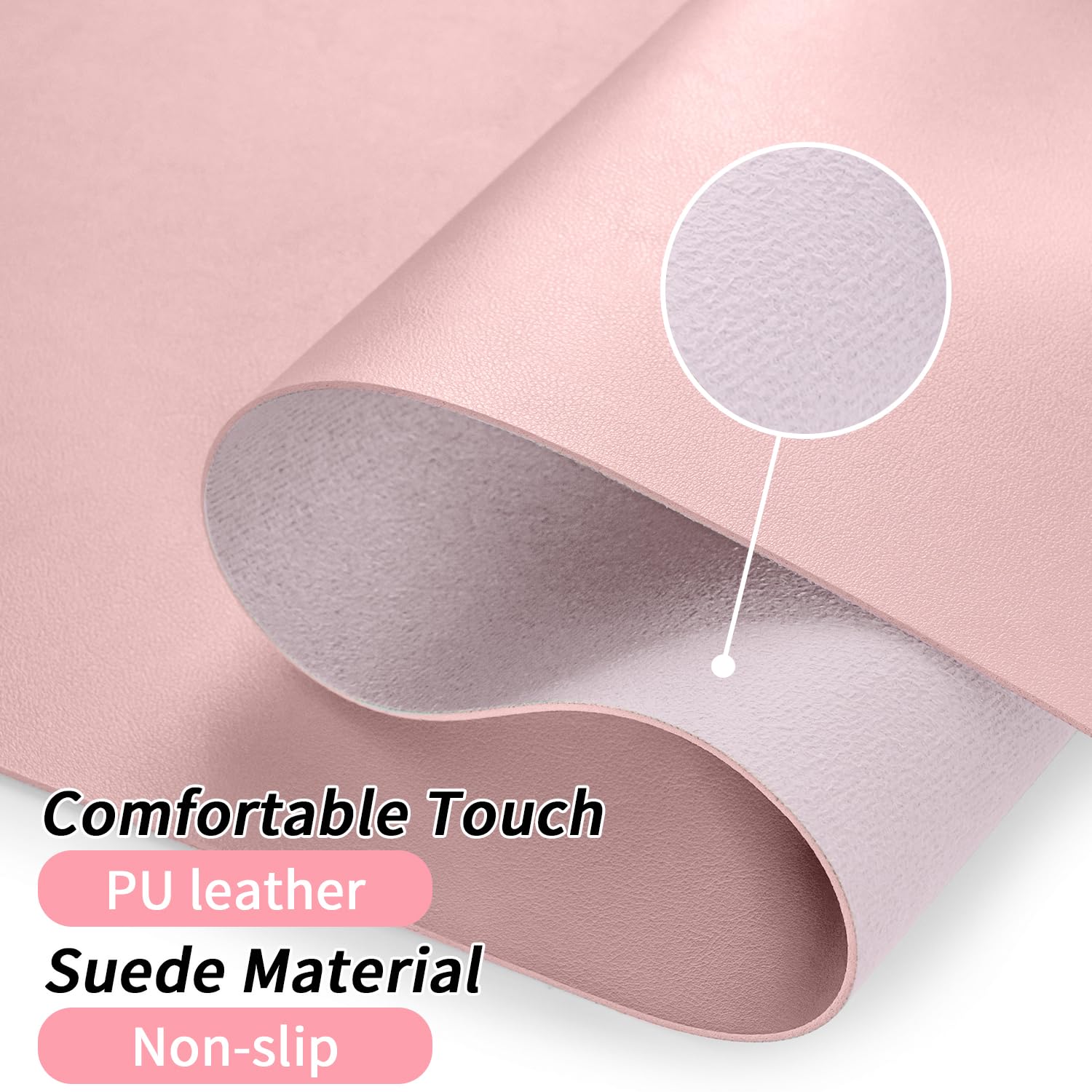 Niviy Tappetino Scrivania in Pelle PU 60x40 cm Rosa Tenero Impermeabile Antiscivolo Desk Mat