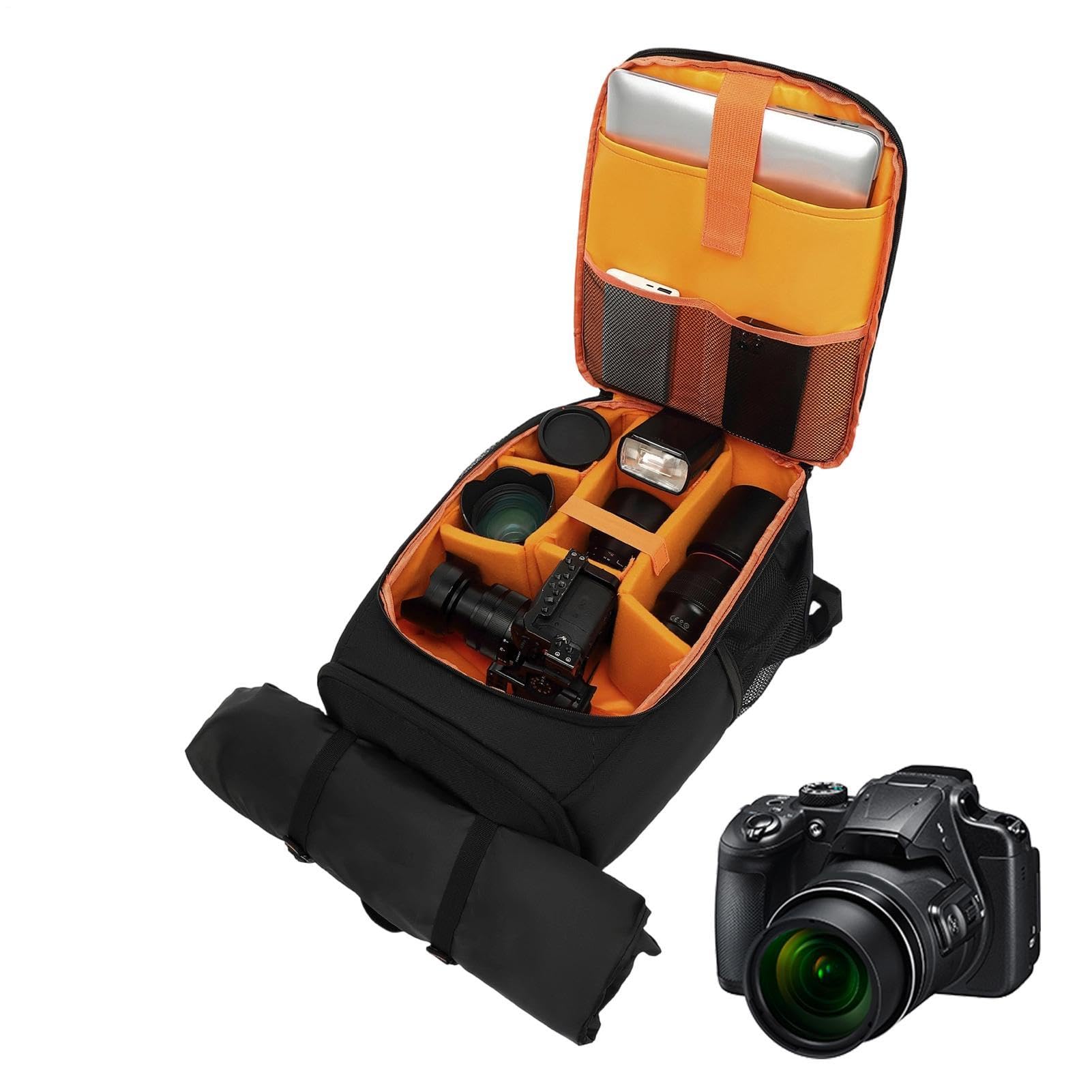 Mochilas para Fotógrafos con Compartimento para Portátil Gran Capacidad | Bolsa De Viaje Para Portátil para Mujer Viajes Fotografía Senderismo Drone Trabajo Escuela Ordenador
