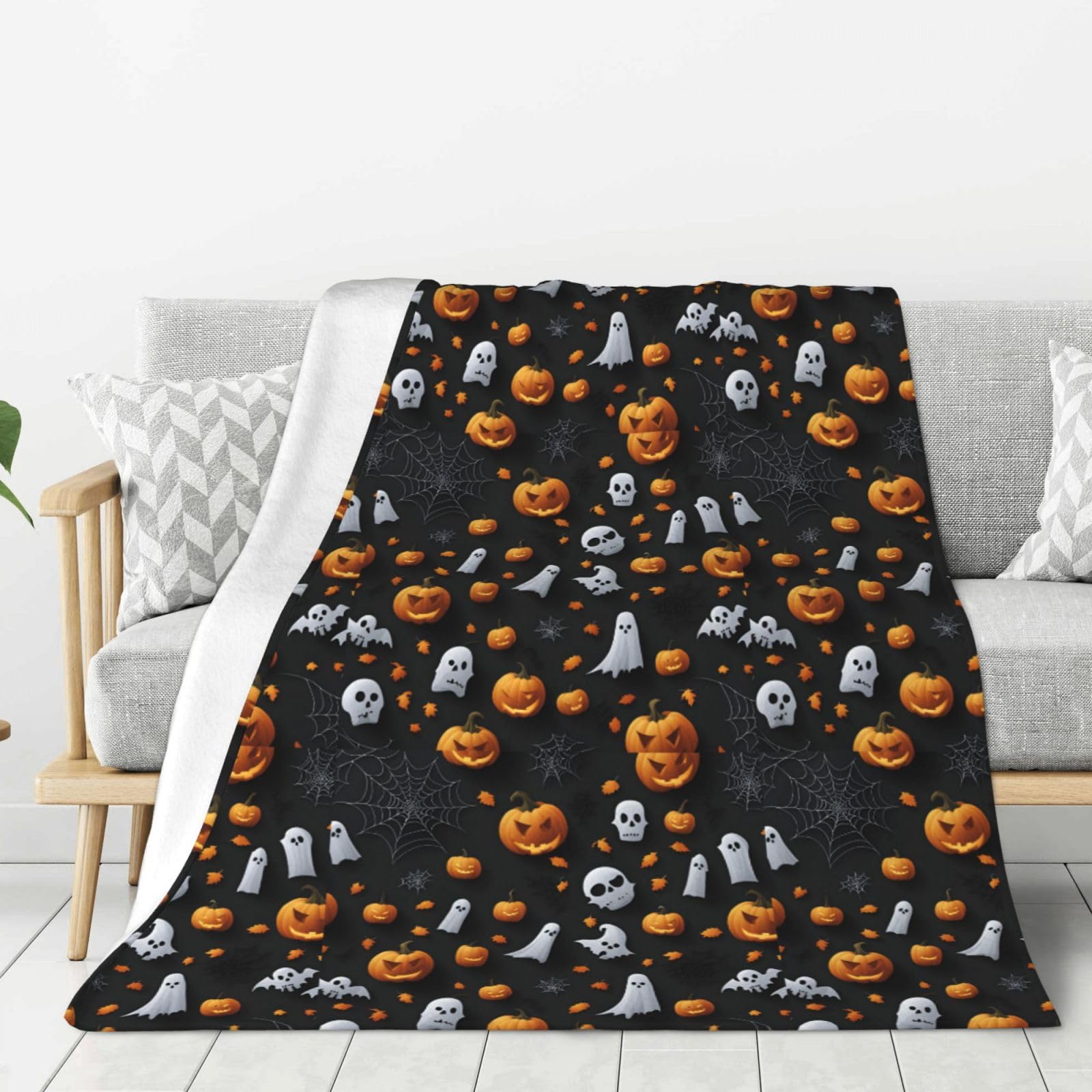 Couverture d'Halloween douce contre le froid du canapé et lit
