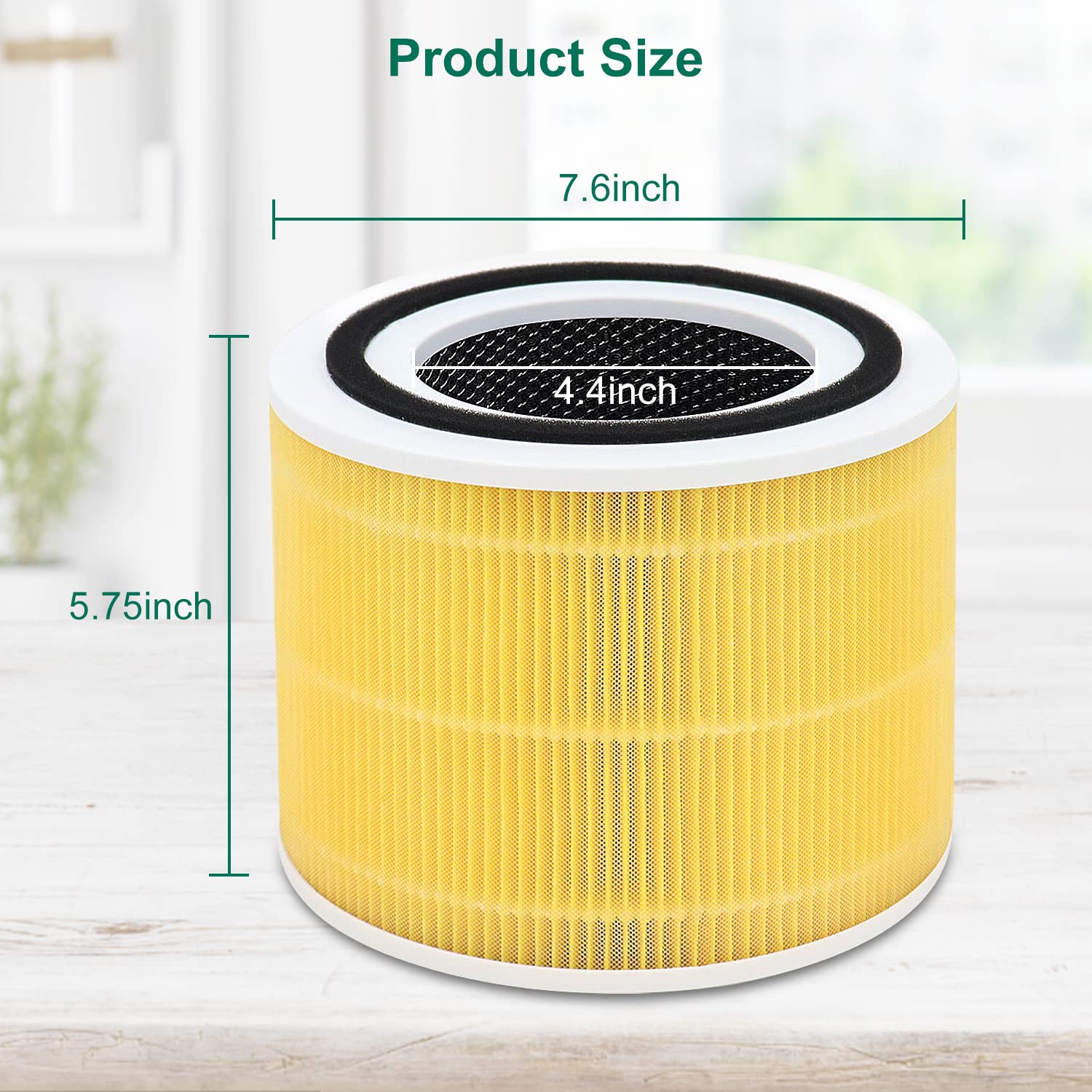 2 Pack Core 300 Replacement Filter for LEVOIT Core 300 and Core 300S Air Purifier Filters, 3-in