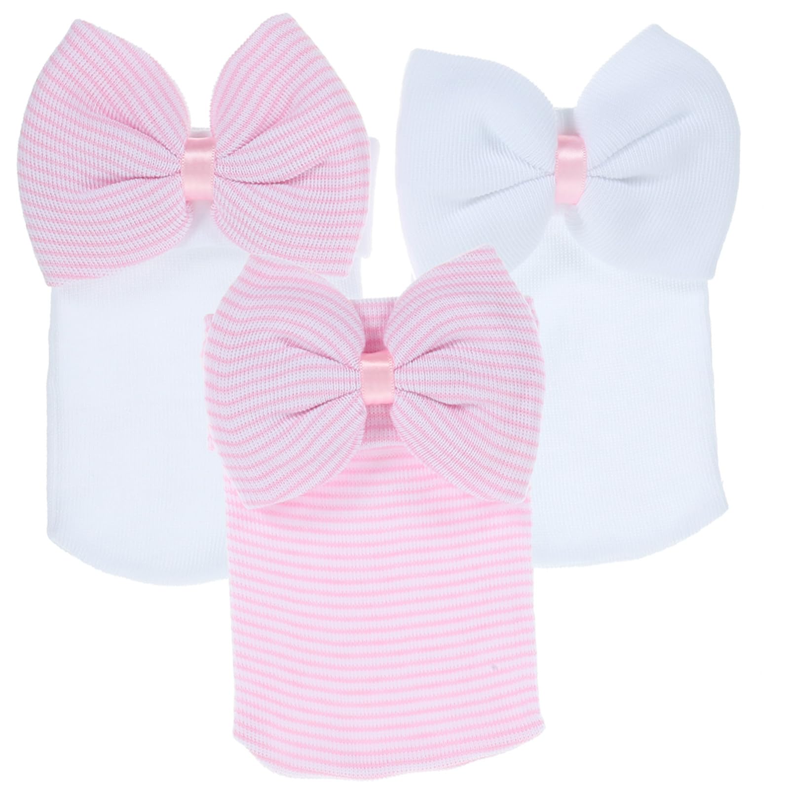 Babyzubehör Für Neugeborene Tapsen Für Babys Babyschleifen -bademütze Babyhandschuhe Mütze Kind Kleinkind Kinderhüte Windeln Mädchen Hüte Kappe Zeug Garn 3st