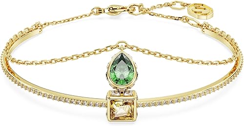 Swarovski Chroma Twist Cocktail Ring, Versatile Multi Color Crystals, Playful Rotating Construction, Gold Tone Finish