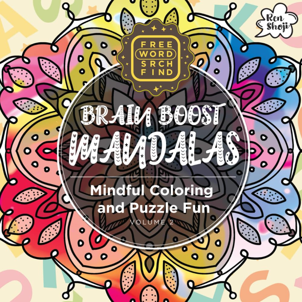 Brain Boost Mandala: Mindful coloring and puzzle fun