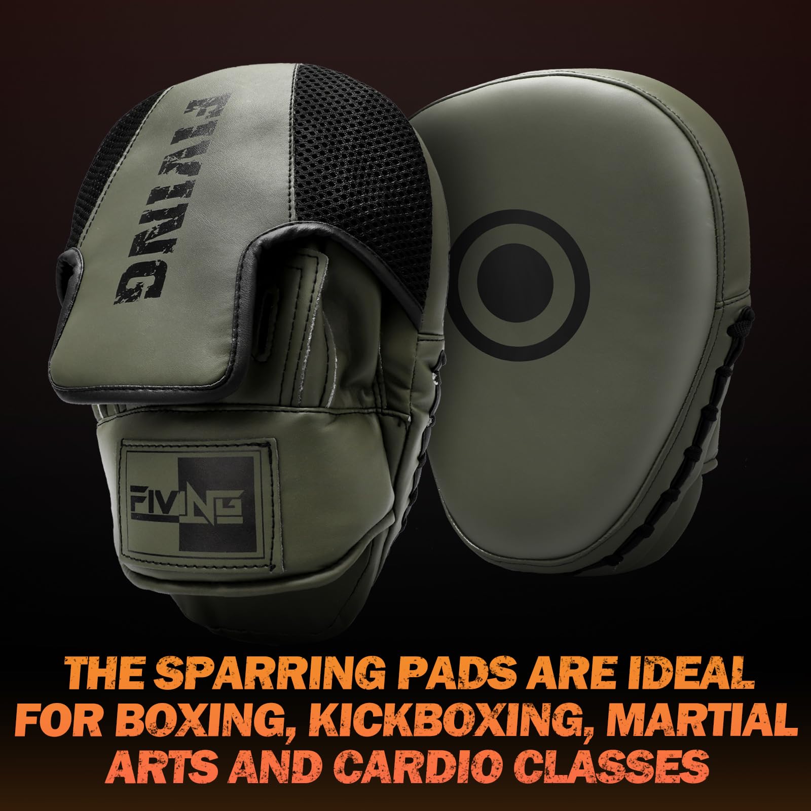 Boxing Pads for Men, Women, & Kids, Leather Focus Mitts for Martial Arts, Boxing Training, Curved Punch Mitts for Karate, Kickboxing,Muay Thai, Taekwondo