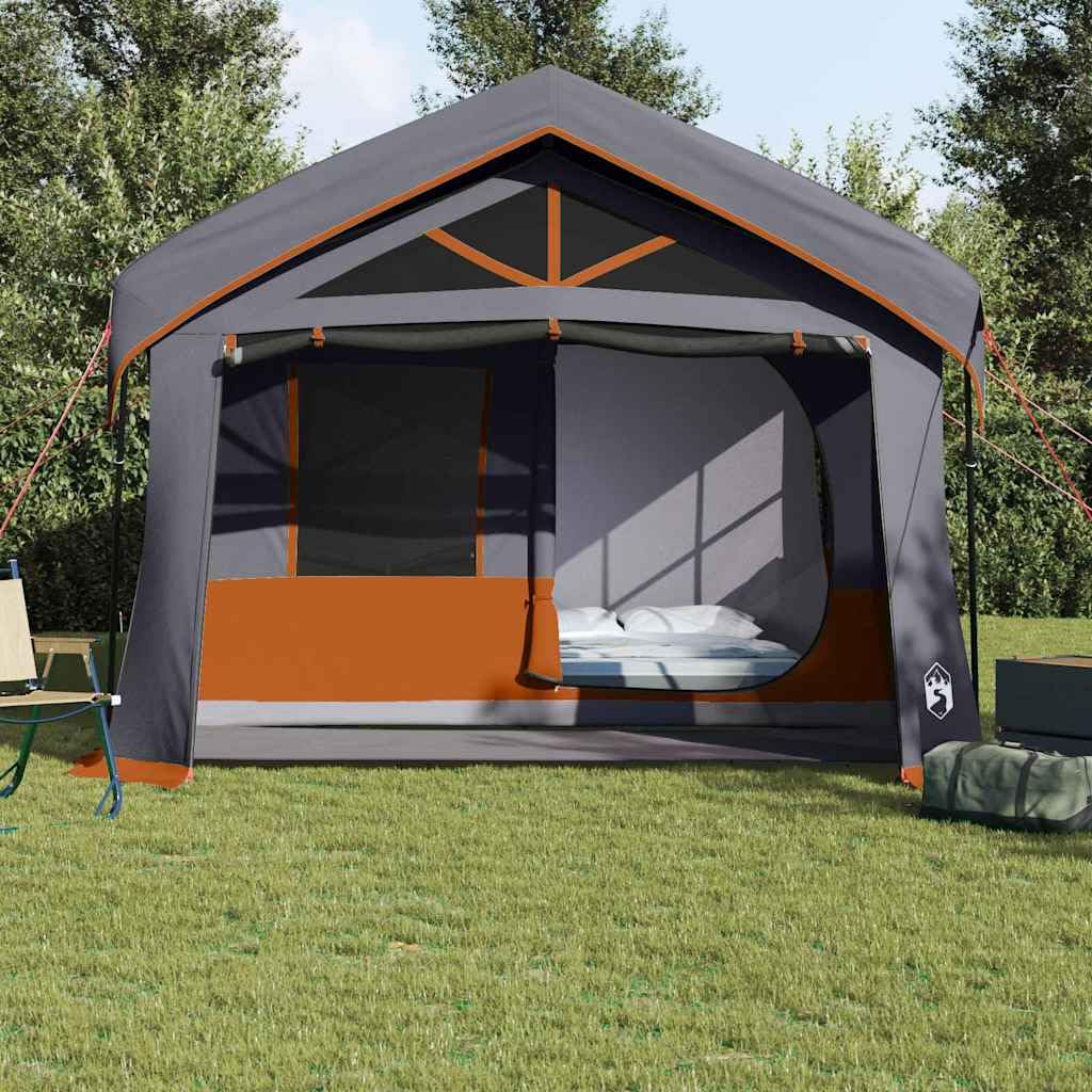 Zielony i biały wodoodporny namiot rodzinny 620 x 322 x 240 cm poliester, przestronny namiot kempingowy ze stalową ramą, ochrona dachu i łatwa pielęgnacja