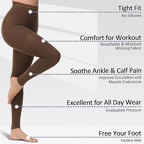 Miniatura 9 de beister Medias de compresión médica para mujeres y hombres, medias de soporte graduado de 20-30mmHg, medias opacas de alta compresión de cintura sin