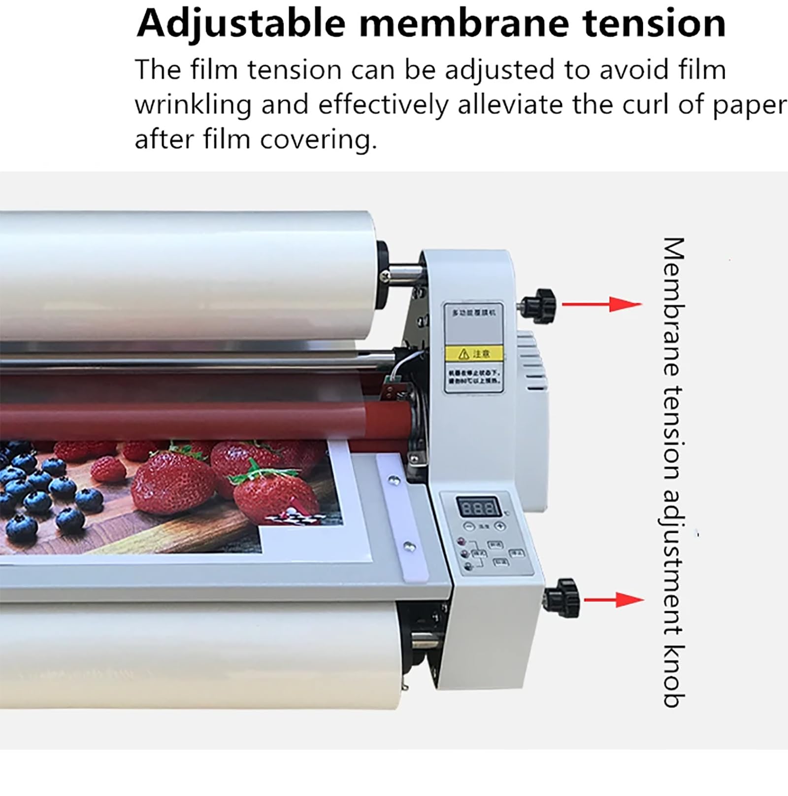 Máquina laminadora eléctrica, laminadora térmica con pantalla LCD, grosor de revestimiento ajustable, control automático de temperatura, ancho máximo de 450 mm para oficina y escuela