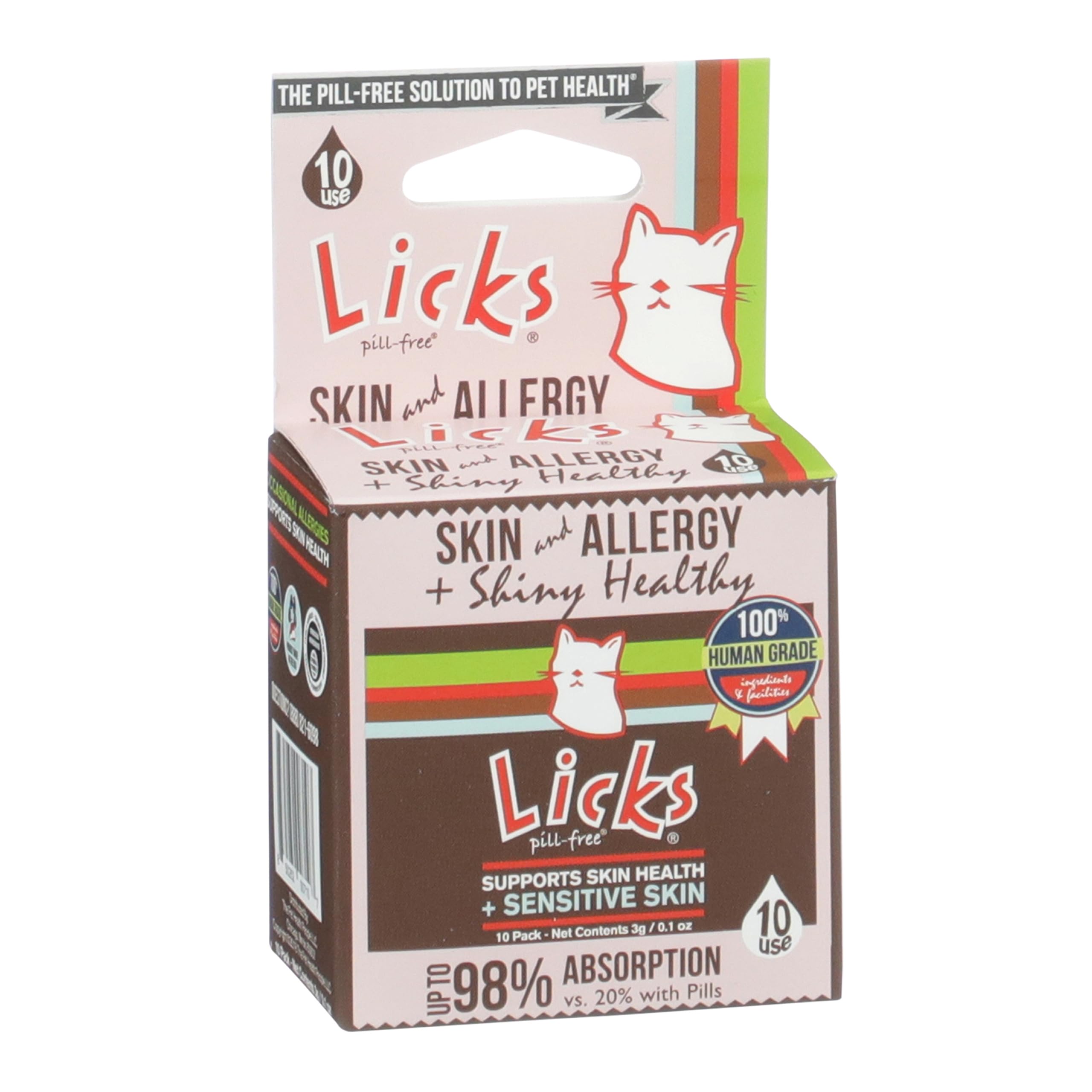 Licks - Cat Allergy - Cat Skin and Allergy - LiquiPaks - 10 Use
