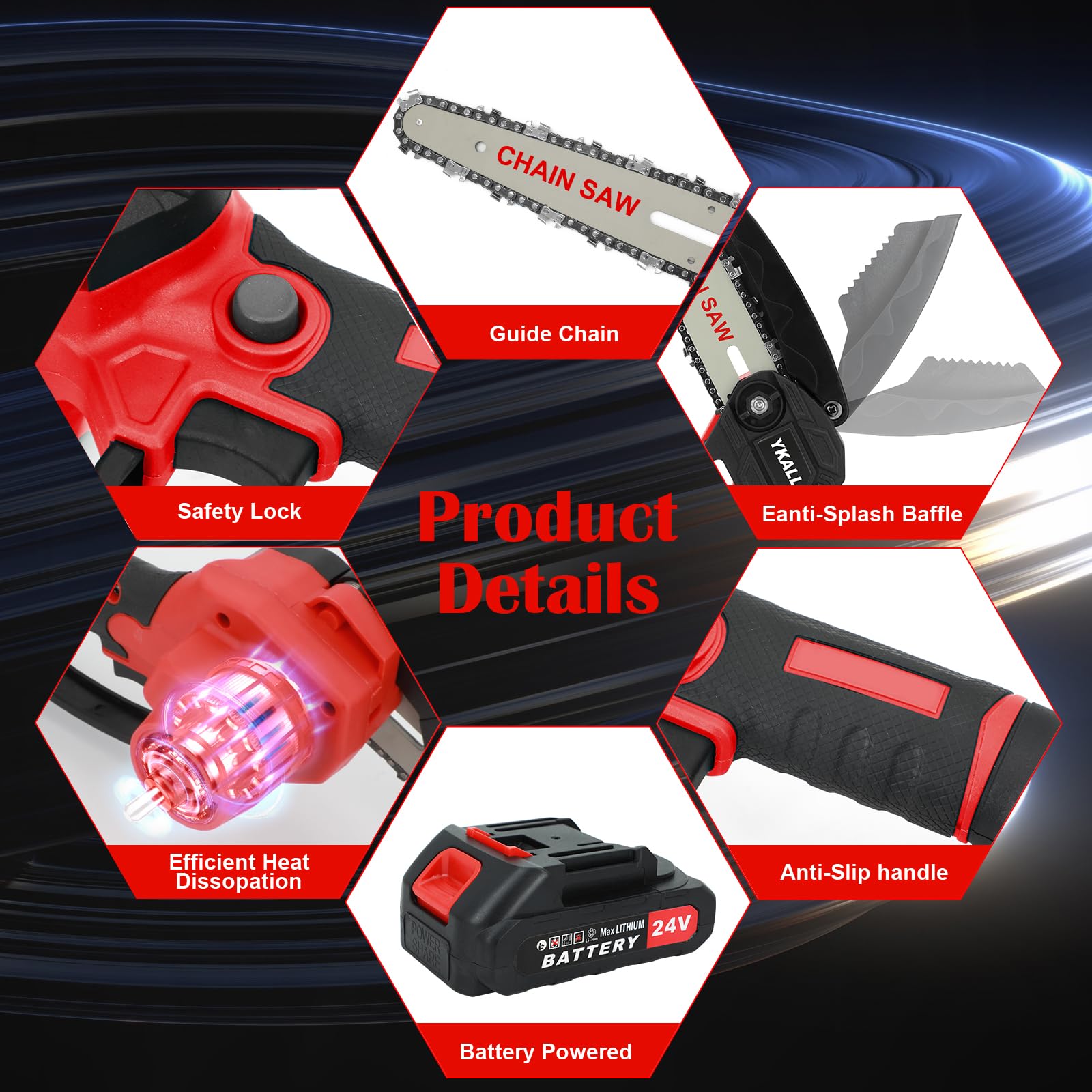 Snapklik.com : Mini Chainsaw 6 Inch Cordless Portable Electric Chain Saw
