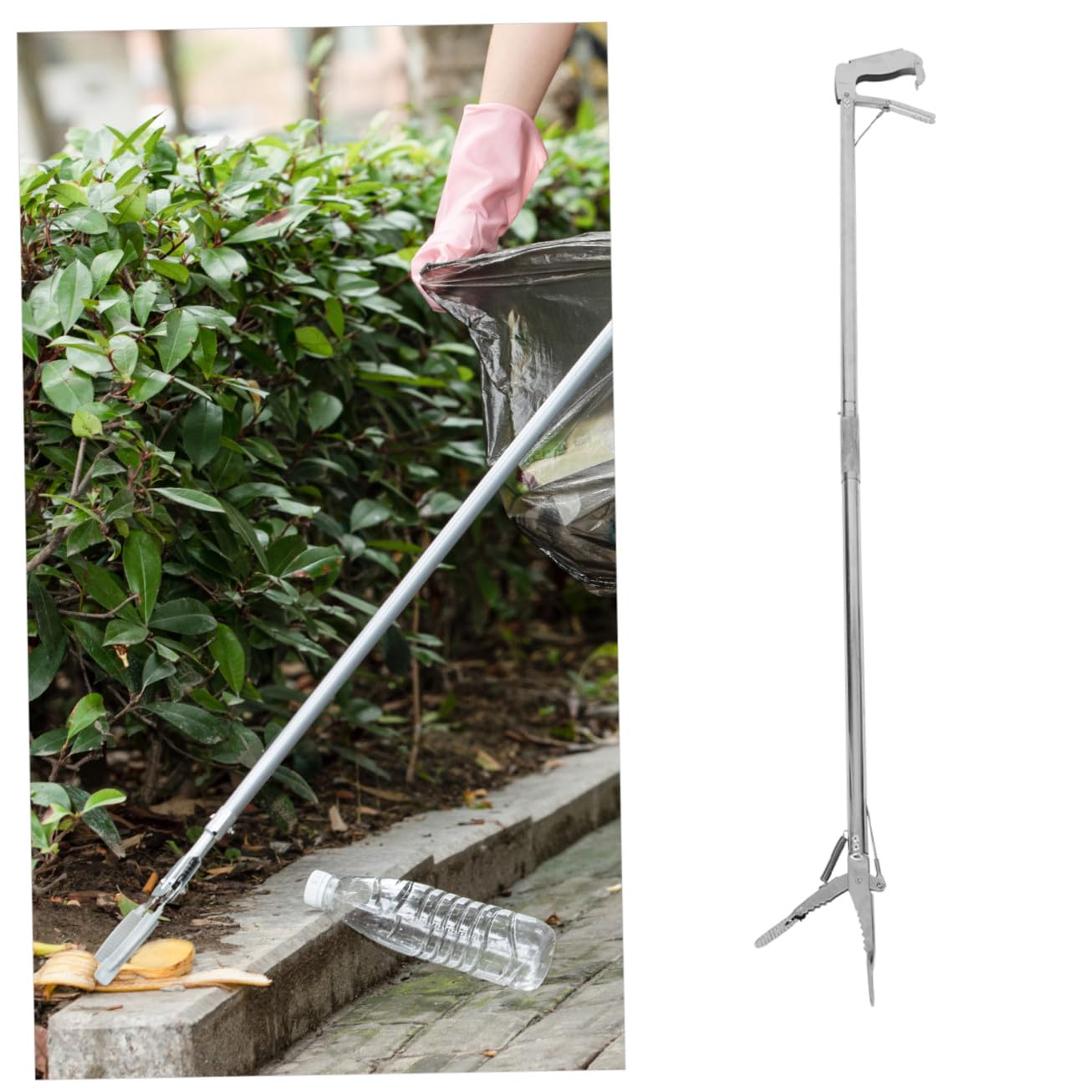 Praktisches Greifwerkzeug Faltbar 118cm aus Rostfreiem Edelstahl für Senioren und Pflegebedürftige Kompakter Helfer für Müllaufnahme und Alltag