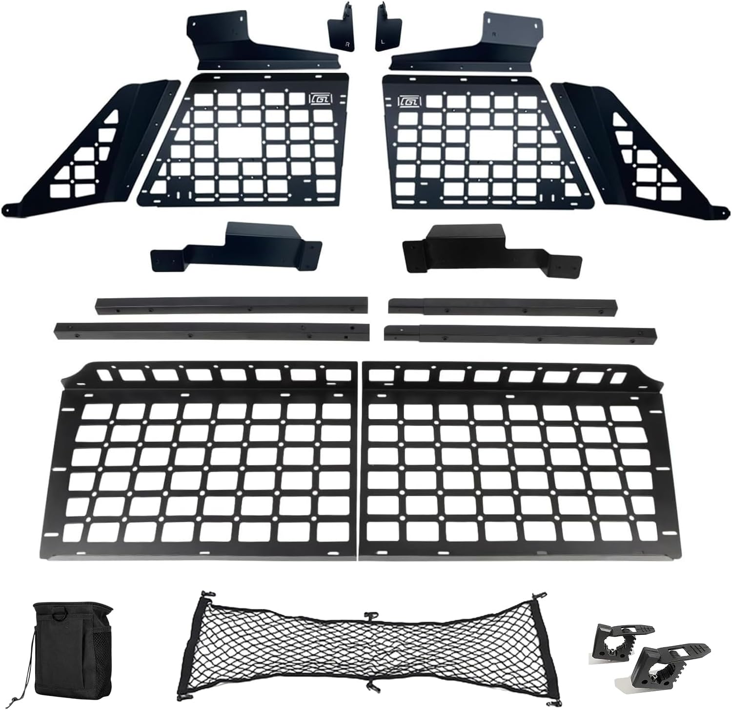 CTH for Toyota Land Cruiser 2024 2025 2026 Car Modification MOLLE Panel Trunk Organizer Cargo Storage Luggage Hanging Bracket Holder Shelf Accessories (Side + Middle Shelf)
