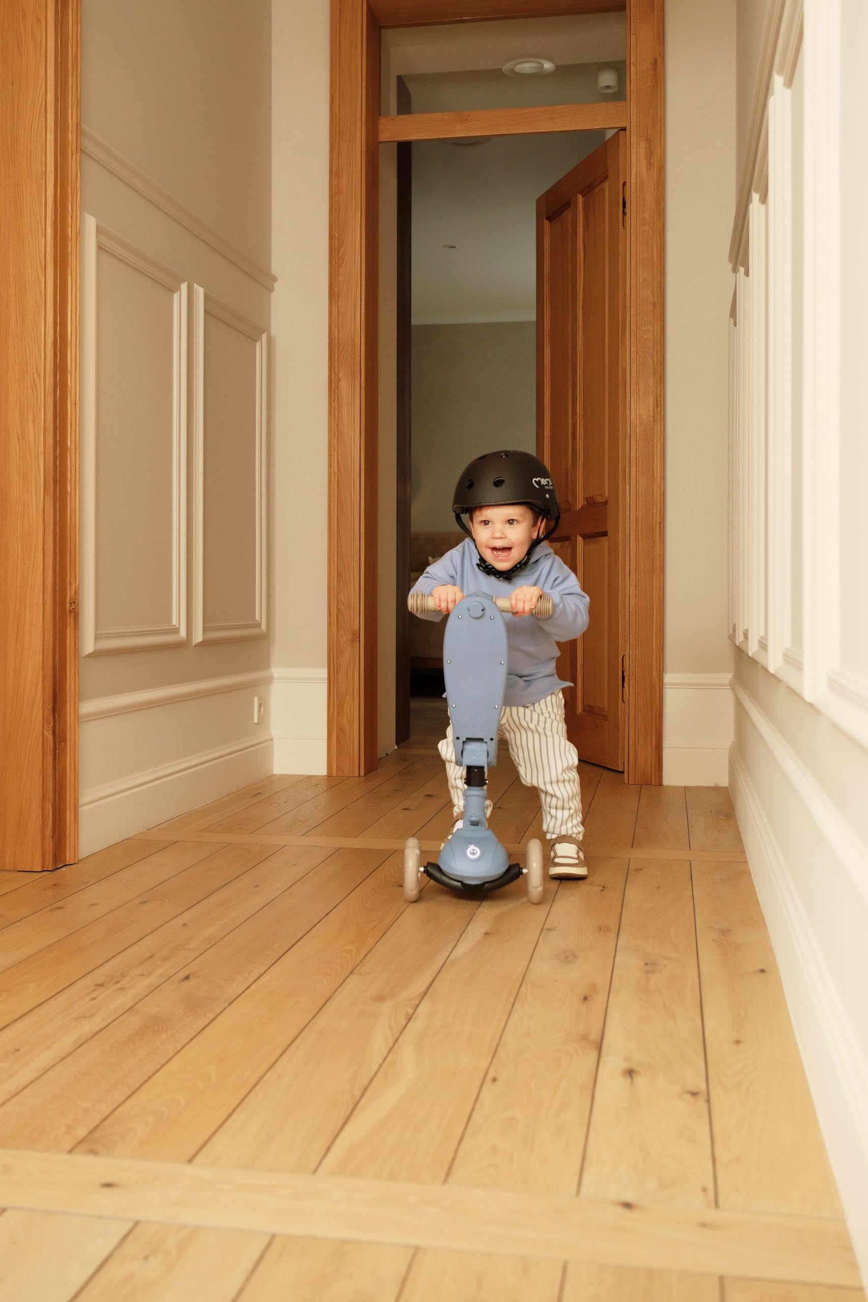 MoMi Debe Trottinette pour Enfants à partir de 1 an jusqu'à 50 kg - Trottinette 2 en 1 avec siège Pliable - Trottinette pour Enfant avec 2 hauteurs réglables - Trottinette Pliable pour intérieur et