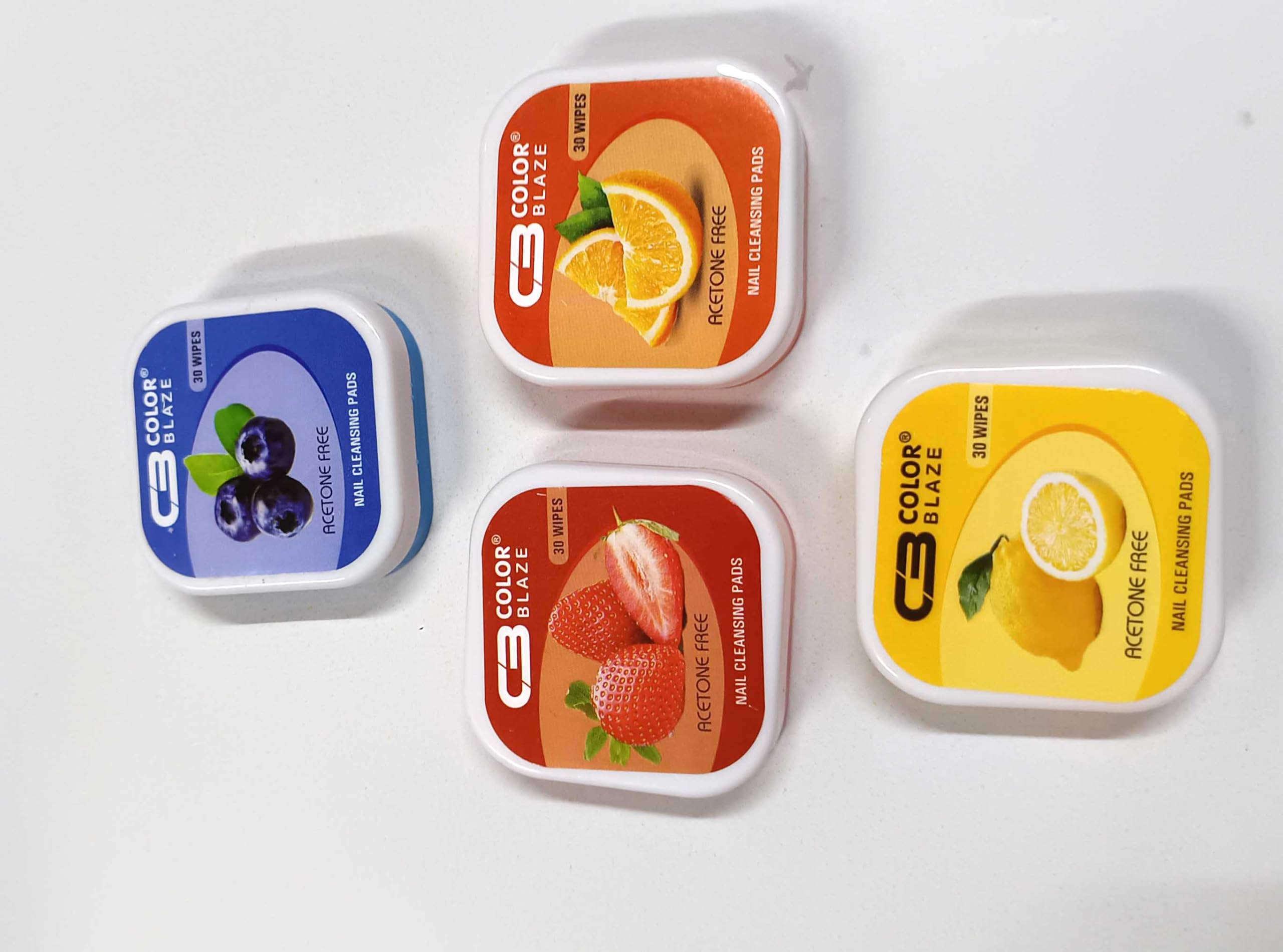 Assorted Flavour CB Square Tissue Nail Polish Remover (4 Pcs)-image-21