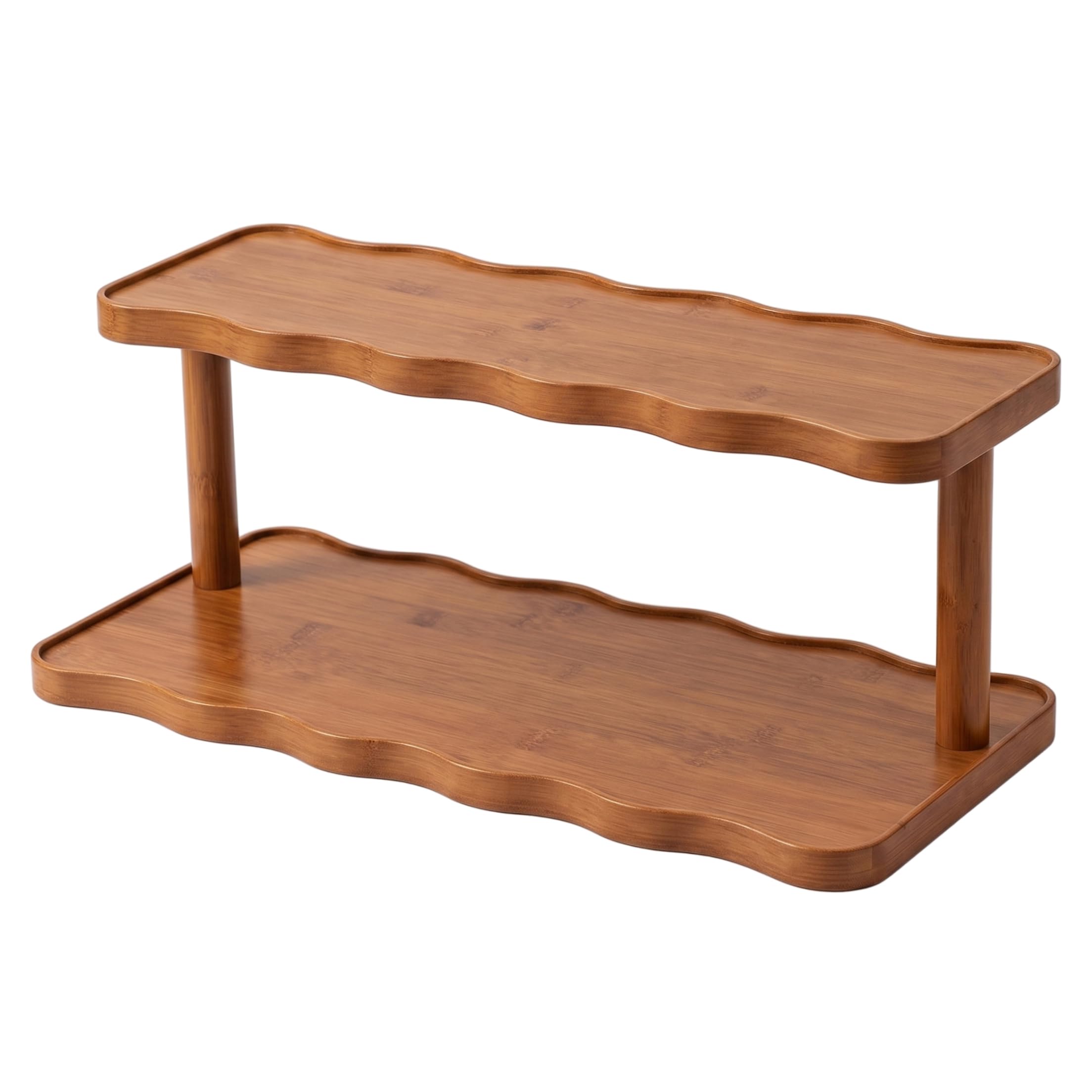 Bemonew 2-Tier Bamboo Desk Organizer, Counter Shelf, Brown