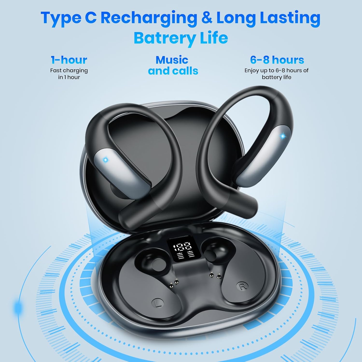 AI Translation Earbuds Real Time: OWS 3 in 1 Translator Earbuds for iOS & Android, Supporting 144 Languages with 60-Hour Battery Translator Headphones for Travel Business Meetings & Learning