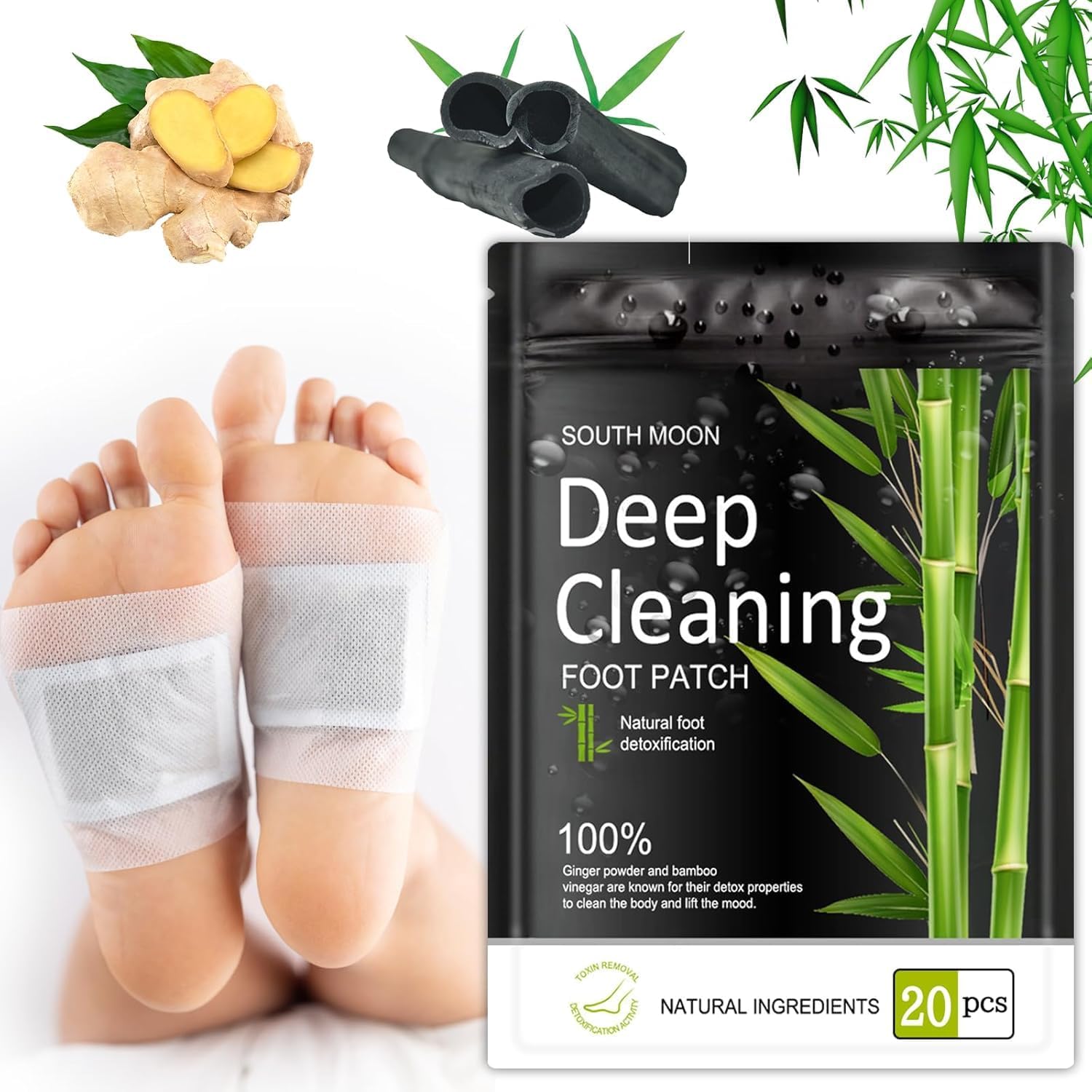 Detox Foot Patches 20 Pcs Detox Foot Pads,Foot Detox Pads to Remove Toxins Deep Cleansing,100% Natural,for Stress Relief,Sleep Aid, Enhance Blood Circulation