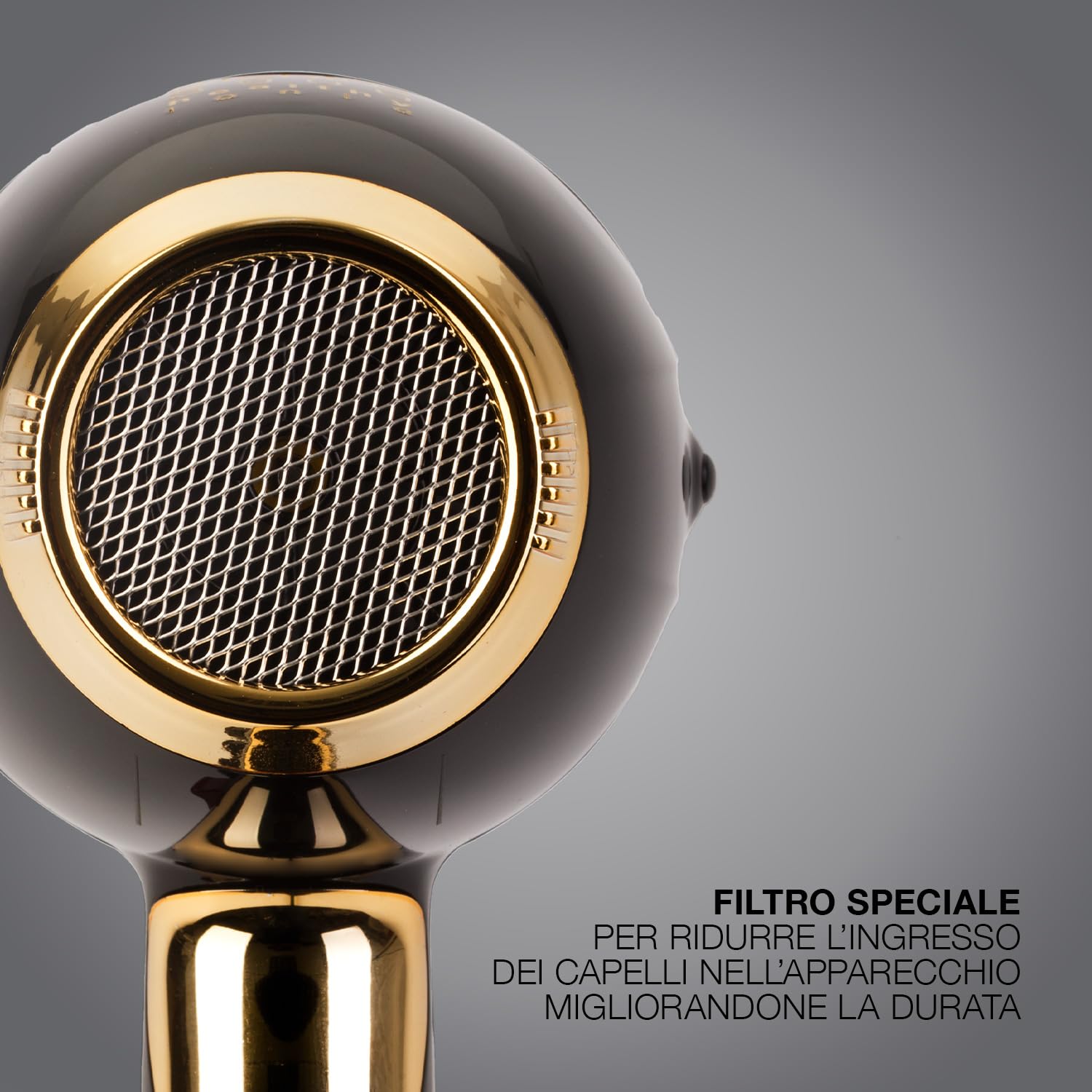 Phon per Capelli Elchim 3900 Healthy Ionic Black & Gold Presa Schuko con Sacchetta in Cotone - Asciugacapelli Professionale Made in Italy - Leggero e Silenzioso, Asciugatura Ridotta del 30%, 2400W