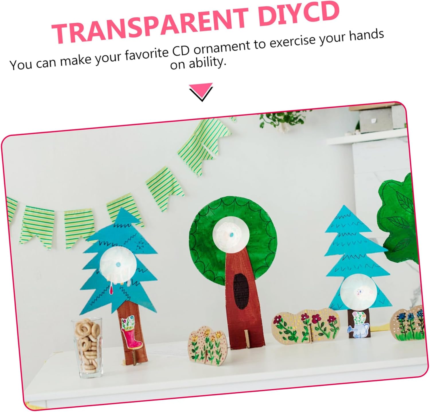 Homoyoyo 30pcs Clear Cd Discs for Painting Decorative Wall Art Transparent Craft Discs for Nursery and Creative Projects