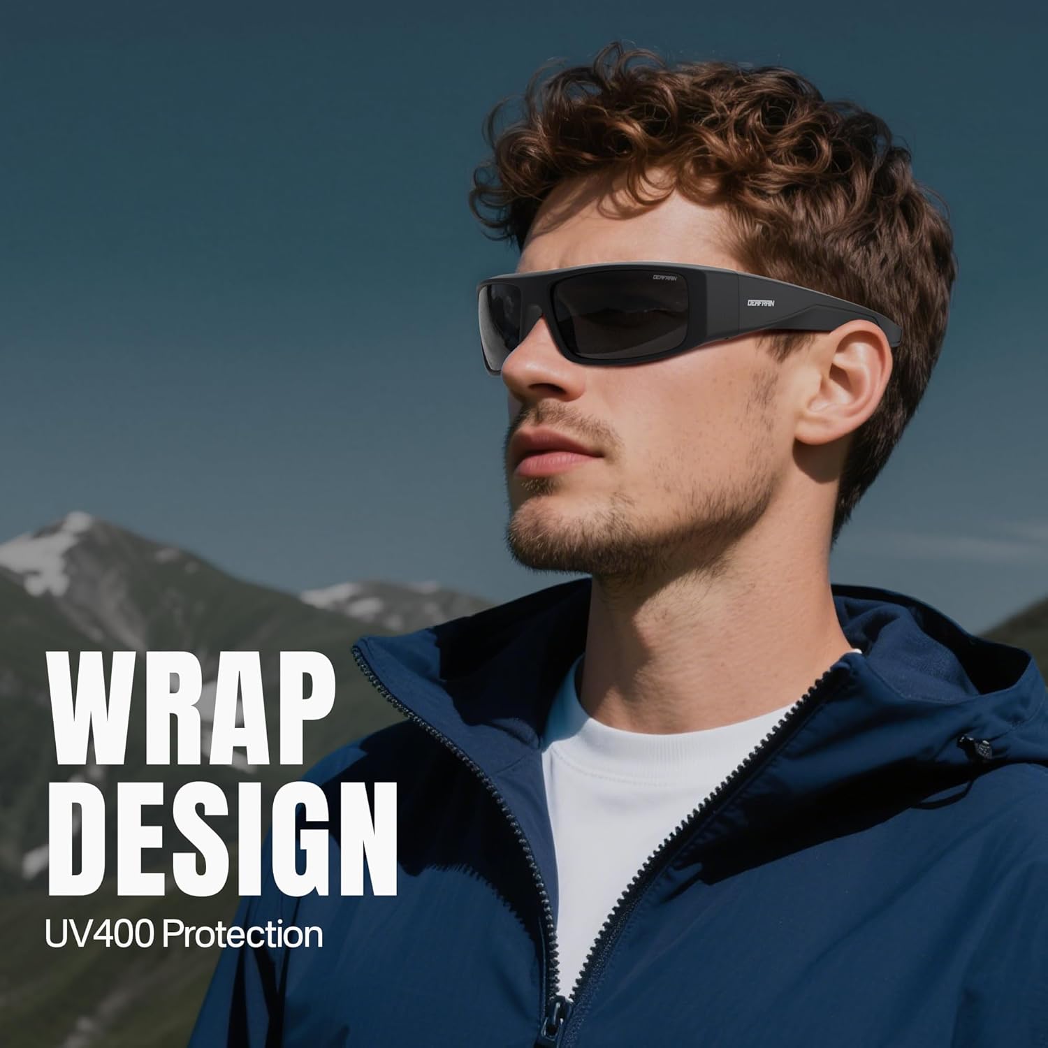 DEAFRAIN Super Dark Lens Polarized Sunglasses for Men Women Wrap Around Sport Glasses UV400 CAT 4 for Sensitive Eyes - Image 4