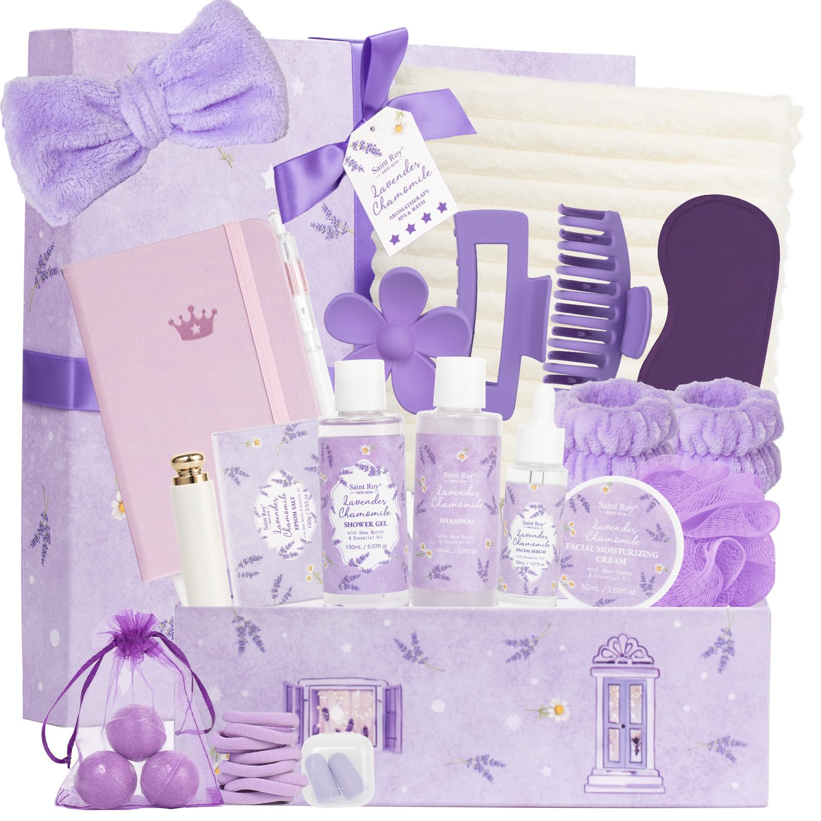 Get Well Soon Geschenke für Frauen, 33-teiliges XXL-Bad- und Körpergeschenk, Hautpflege-Set, Selbstpflege-Geschenk-Set, Muttertag, Geburtstag, Heim-Spa-Kit, Urlaub, Weihnachten, Gesichtspflege-Set für