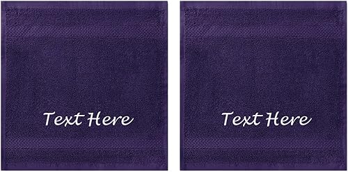 Miniatura 1 de Juego de toallas personalizadas con texto bordado, paquete de 2 toallas de algodón turco altamente absorbentes y súper suaves para baño, cocina,
