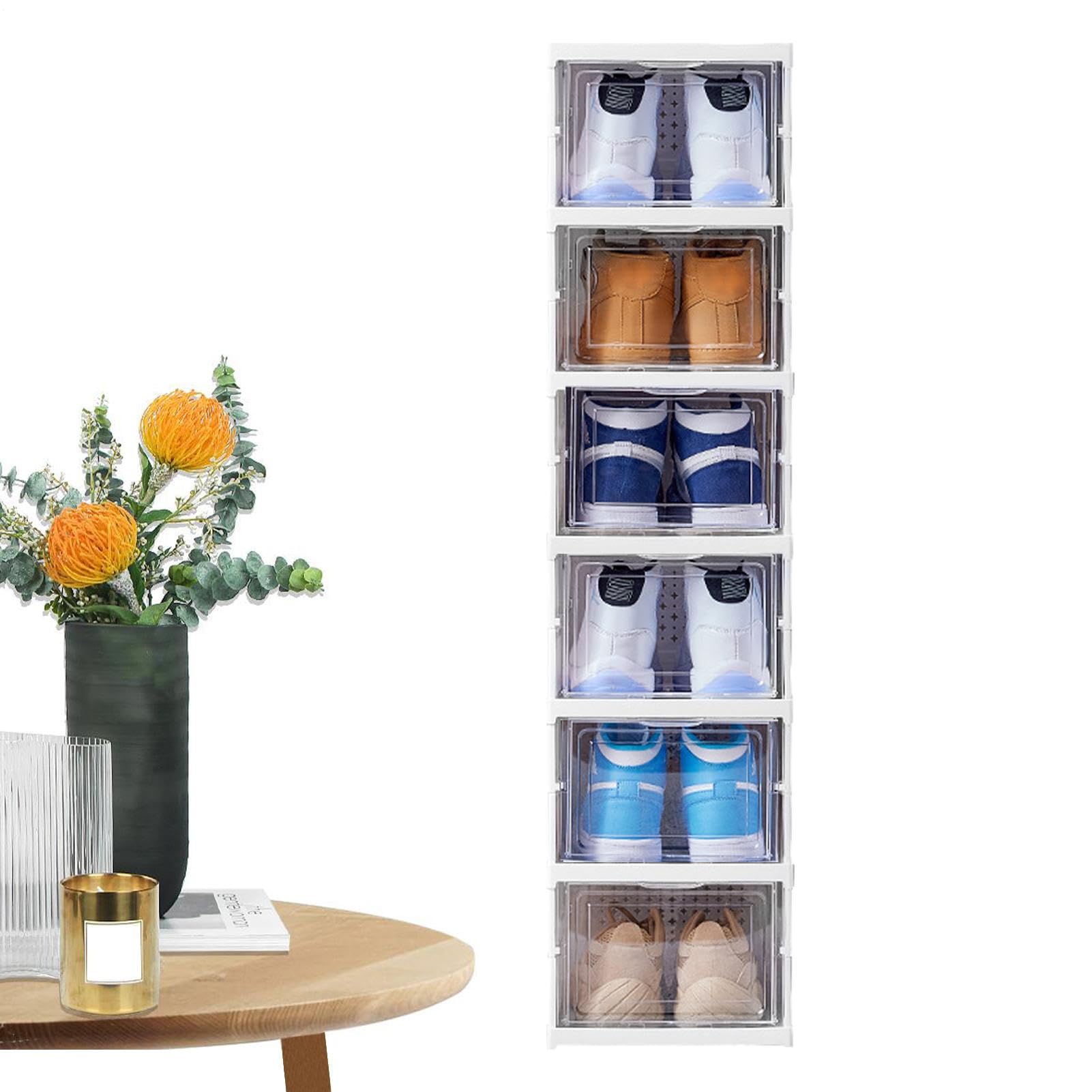 Meuble à chaussures pour entrée de maison gain de place transparent