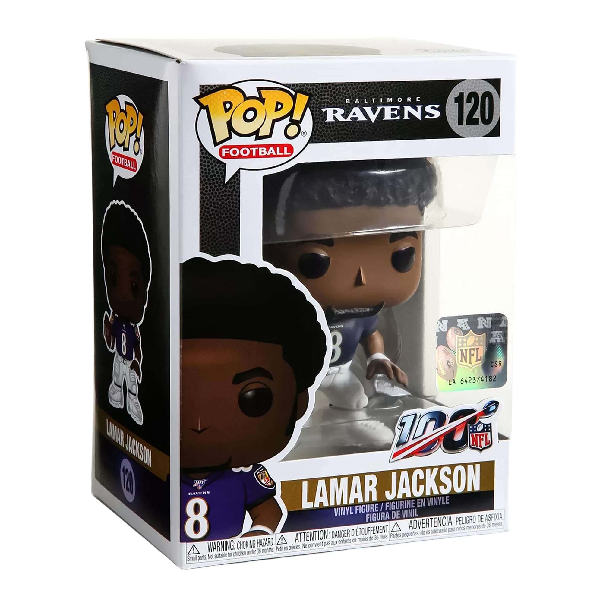 Funko POP! NFL: Ravens - Lamar Jackson - (Away) - Figura in Vinile da Collezione - Idea Regalo - Merchandising Ufficiale - Giocattoli per Bambini e Adulti - Sports Fans - Figura