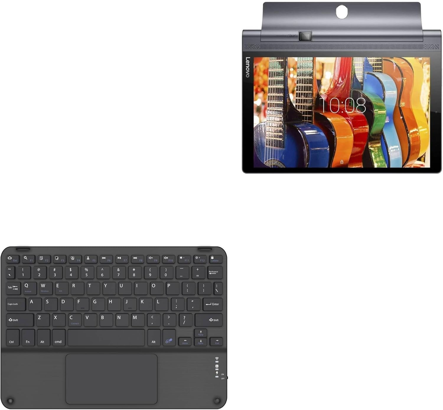 BoxWave Keyboard Compatible with Lenovo Yoga Tab 3 Pro 10 - SlimKeys Bluetooth Keyboard with Trackpad, Portable Slim TouchPad - Jet Black