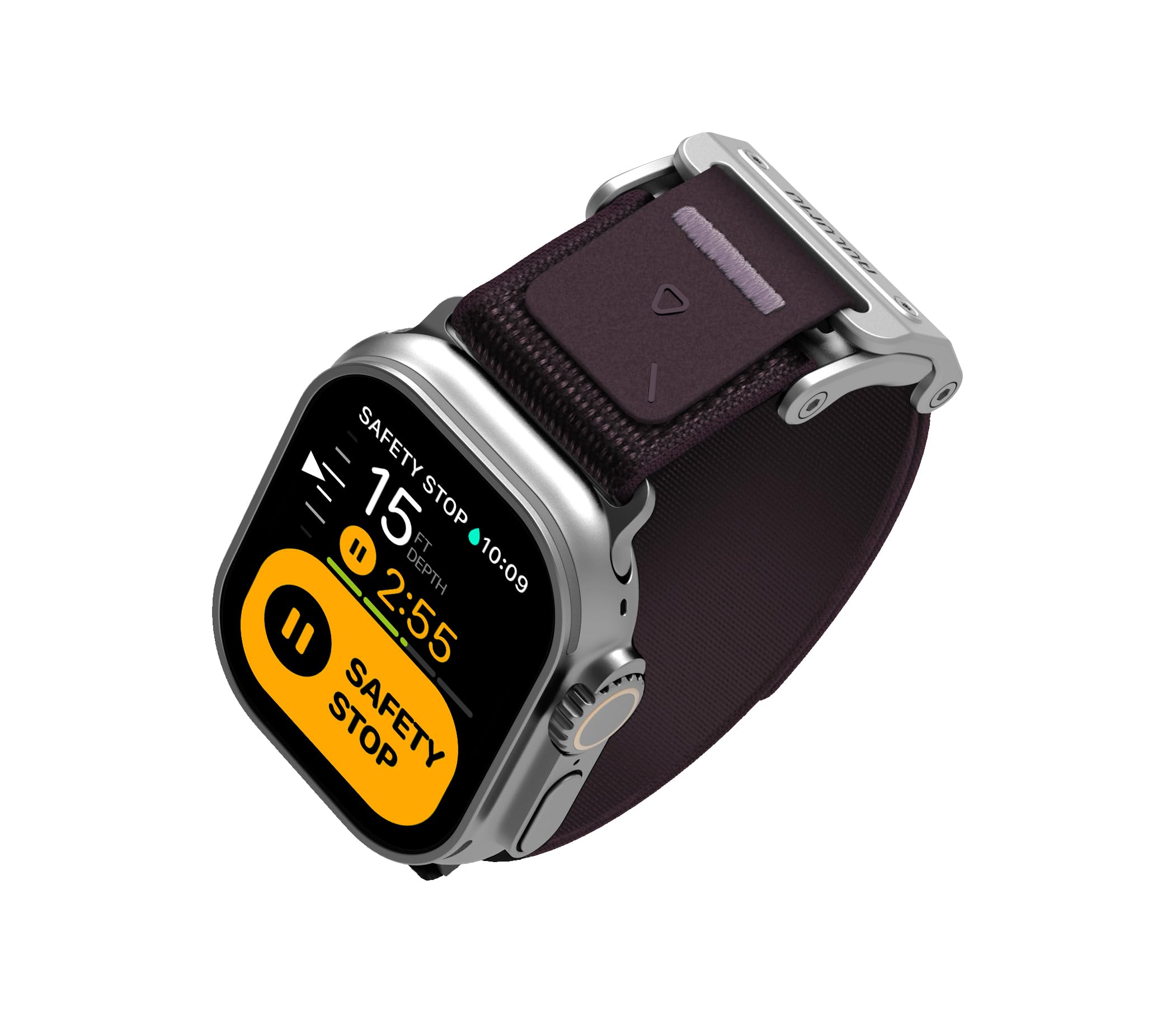 Aulumu Bracelet fin à boucle magnétique A11 conçu pour Apple Watch | Libération rapide de la mémoire | Tresse en nylon velours | Fermoir magnétique en acier inoxydable – Violet nuit
