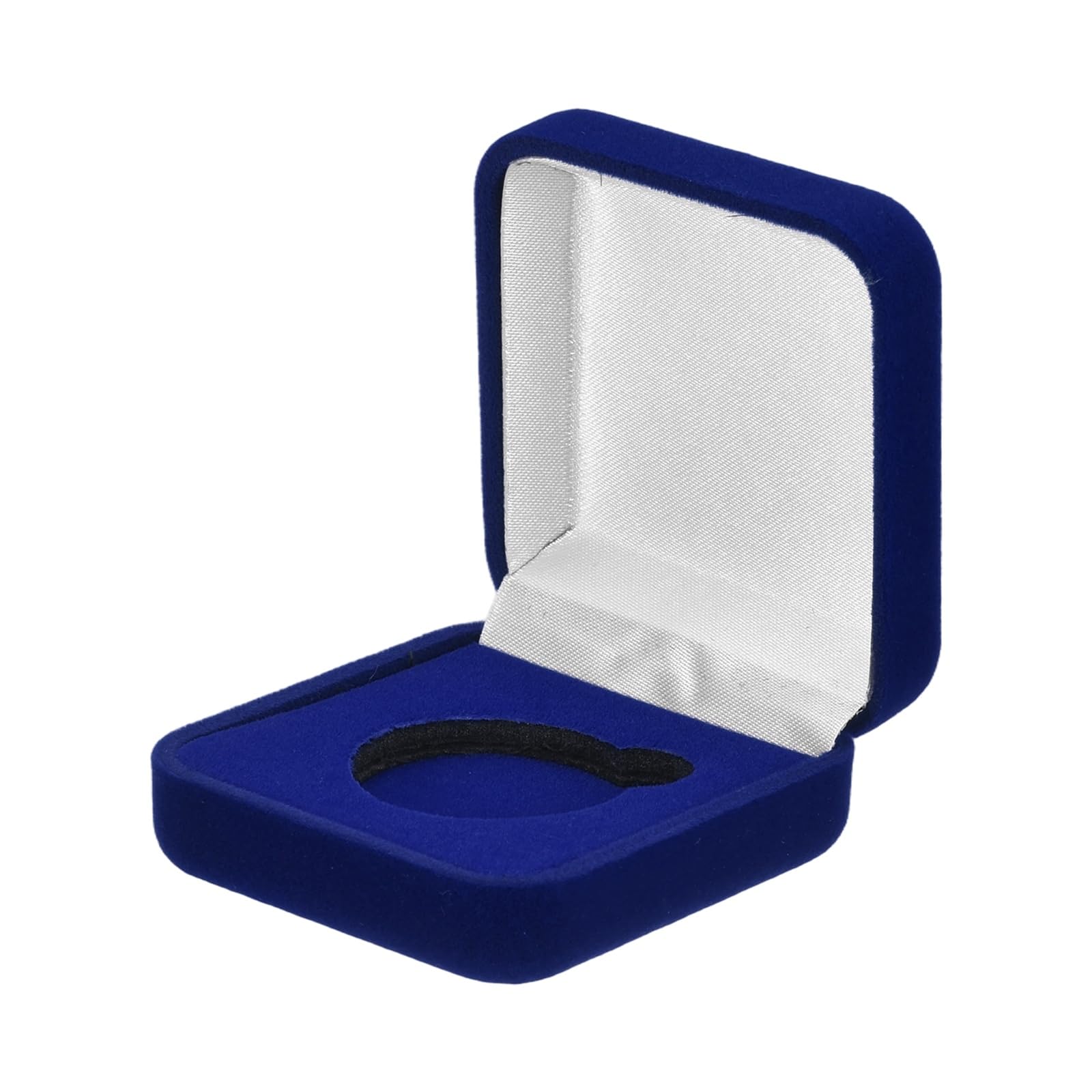 PATIKIL Velvet Challenge Coin Presentation Display Box, 30mm Coin Display Case Badge Gift Storage Protective Holder for Commemorative Medals Tokens Collection, Blue