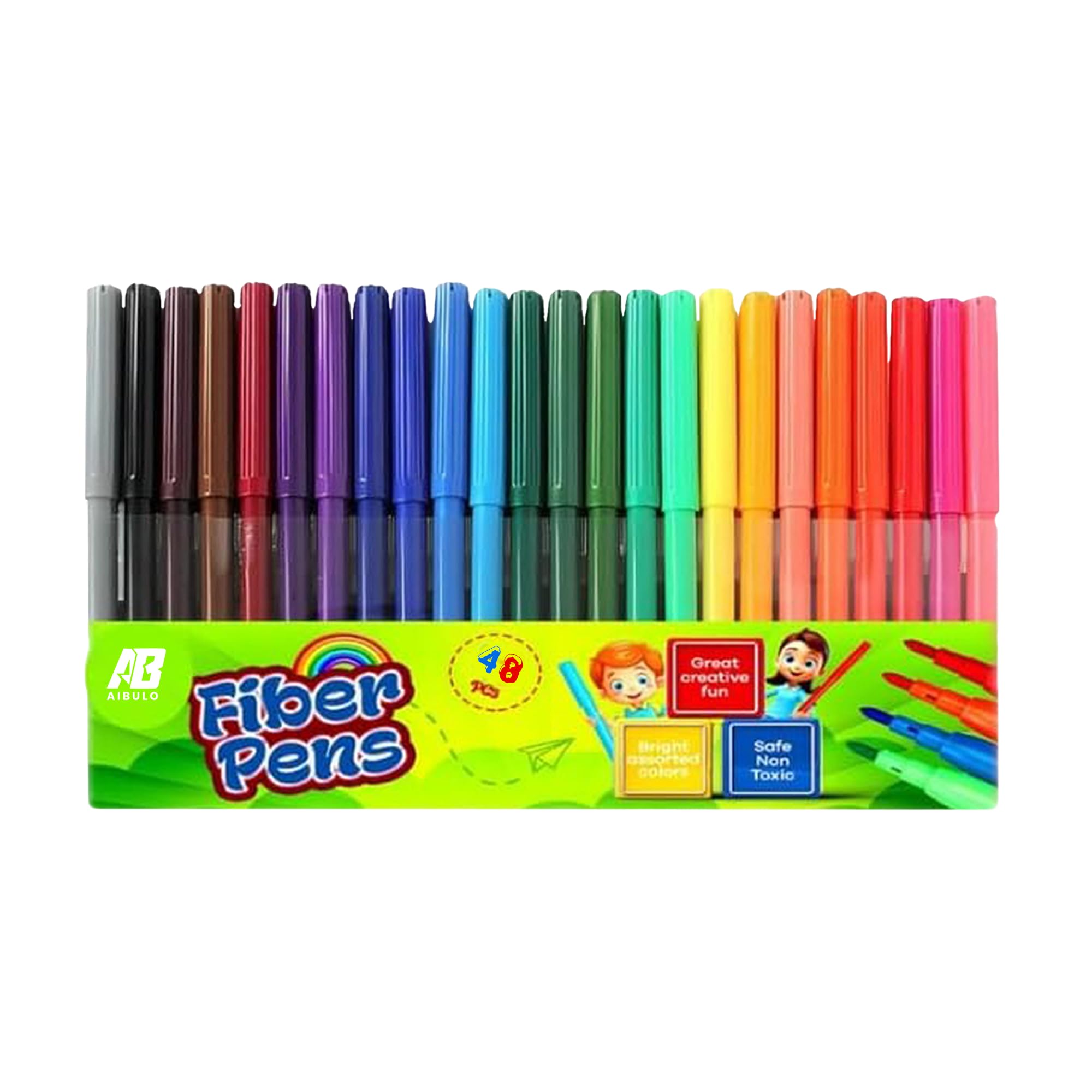 AIBULO 144 Fine Tip Felt Tip Pens for Kids & Adults – Non-Toxic Colouring Pens Set for School, Drawing, Craft & Journaling – Fine Fibre Felt Tips with Organised Carry Case