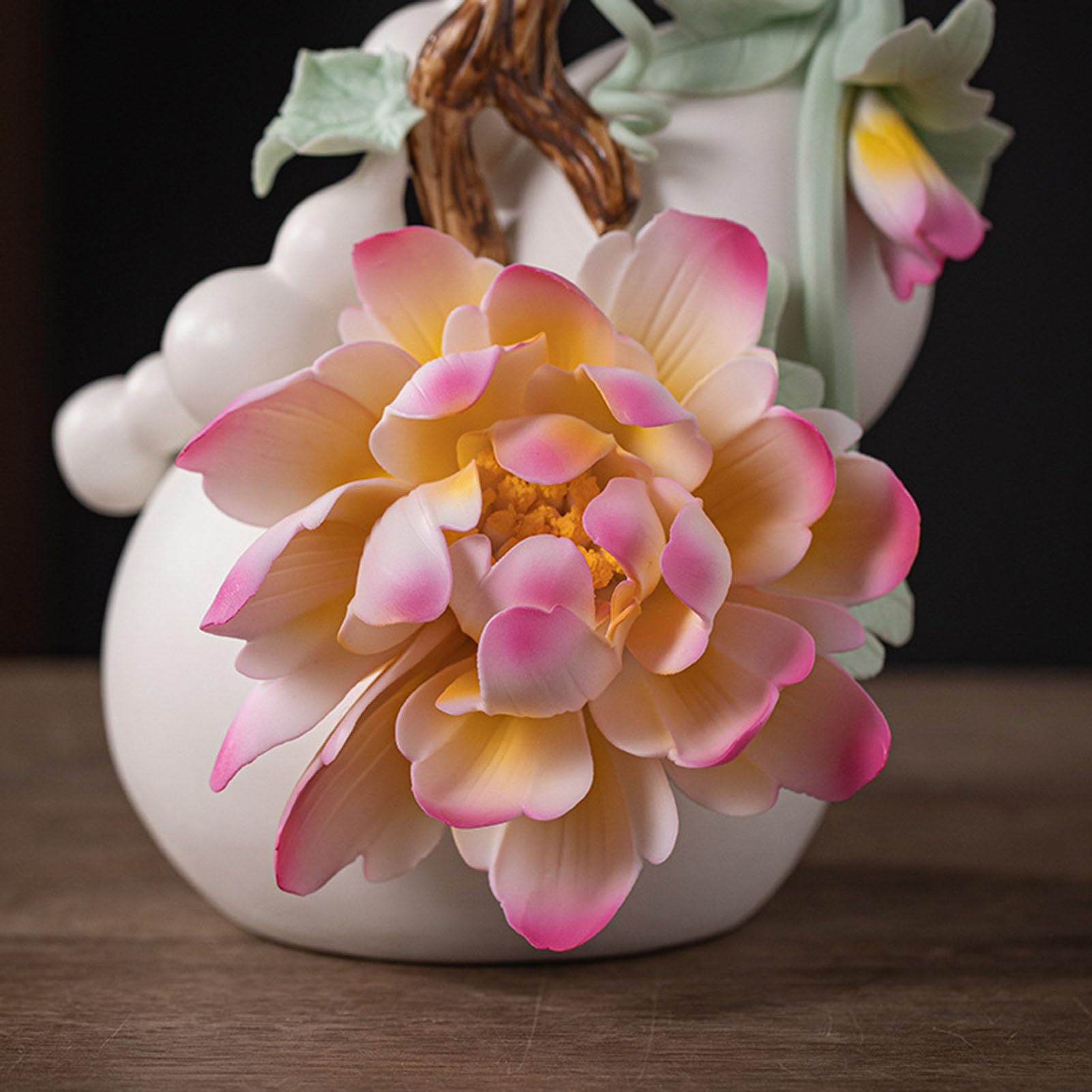 Feng Shui ceramiczna tykwa Wu Lou, tradycyjna chińska dekoracja bogactwa zdrowie, szczęście amulet błogosławieństwo dla domowego biura, prezent dla miłośników rodziny,A1