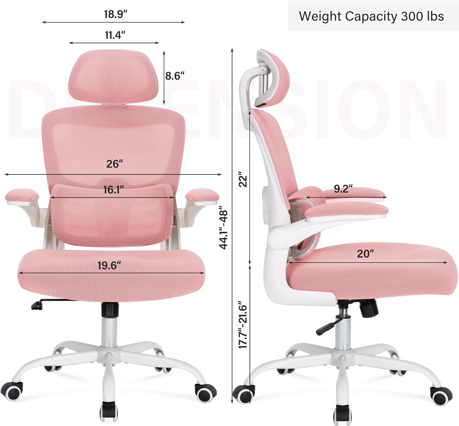 SANODESK Ergonomic Mesh Office Chair dimensions