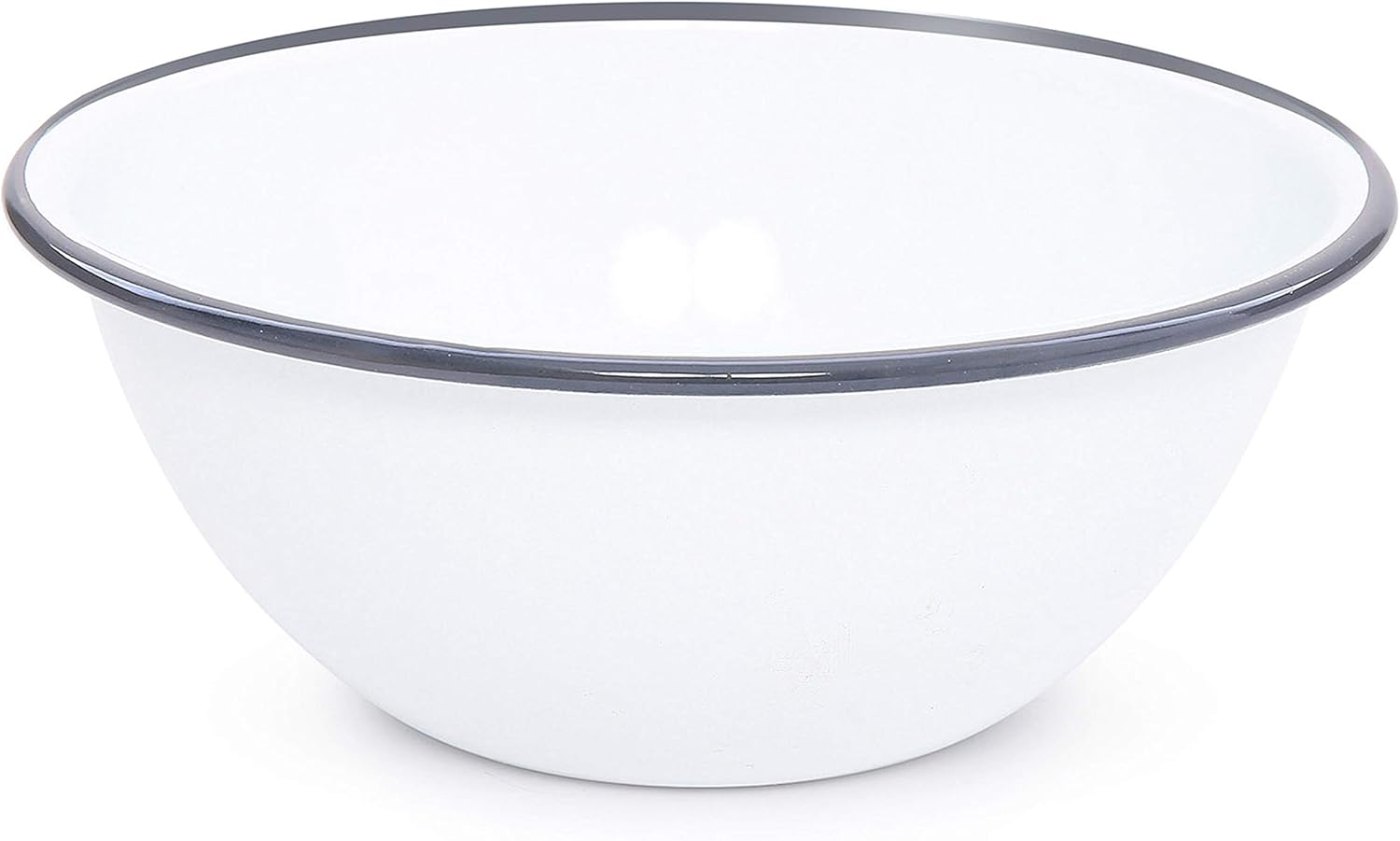 Crow Canyon Home Enamelware Serving Bowl, 1.5 quart, Blue/White Splatter (Single)