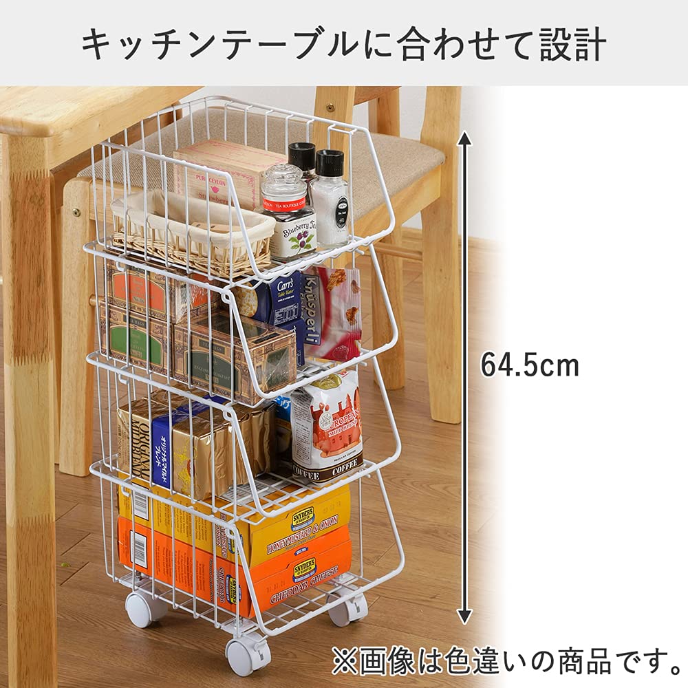 Amazon.co.jp: 下村企販 キッチンスタッキングバスケット4段 / 32024