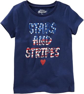 OshKosh BGosh Girls USA Tee Shirt Stars Stripes, 3T