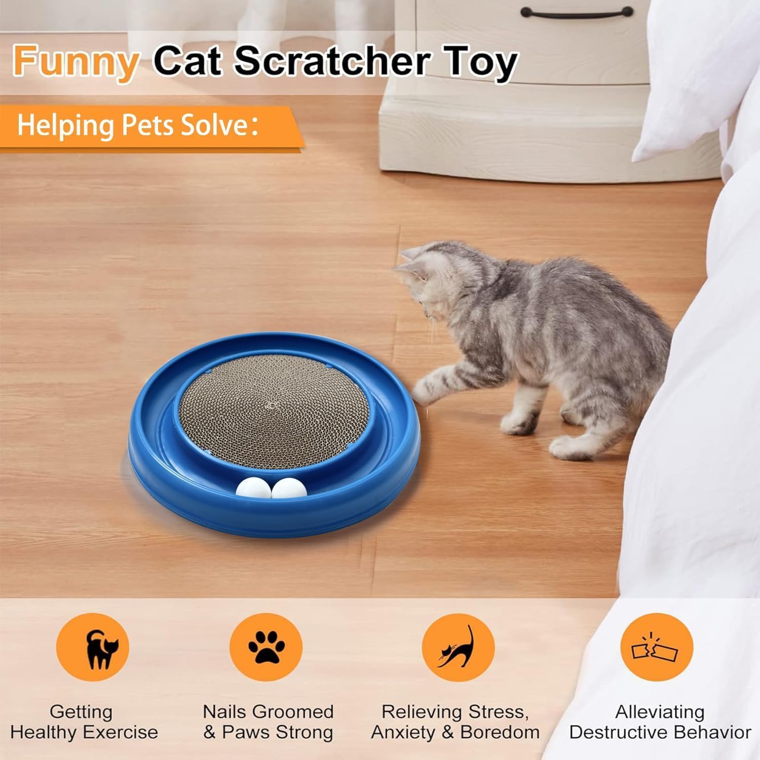 review Cat Scratching Board for Indoor Cats,Scratch Pad Pro for Cats,Round Cat Scratcher Refill,Natural Recycled Corrugated Cardboard Supports Pet Behavior and Relieves Stress- 3 Count
