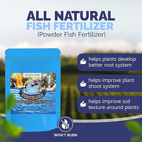 Miniatura 2 de Fishtelizer Fertilizante de pescado en polvo de liberación lenta, fertilizante vegetal totalmente natural, sustituye al fertilizante de jardín
