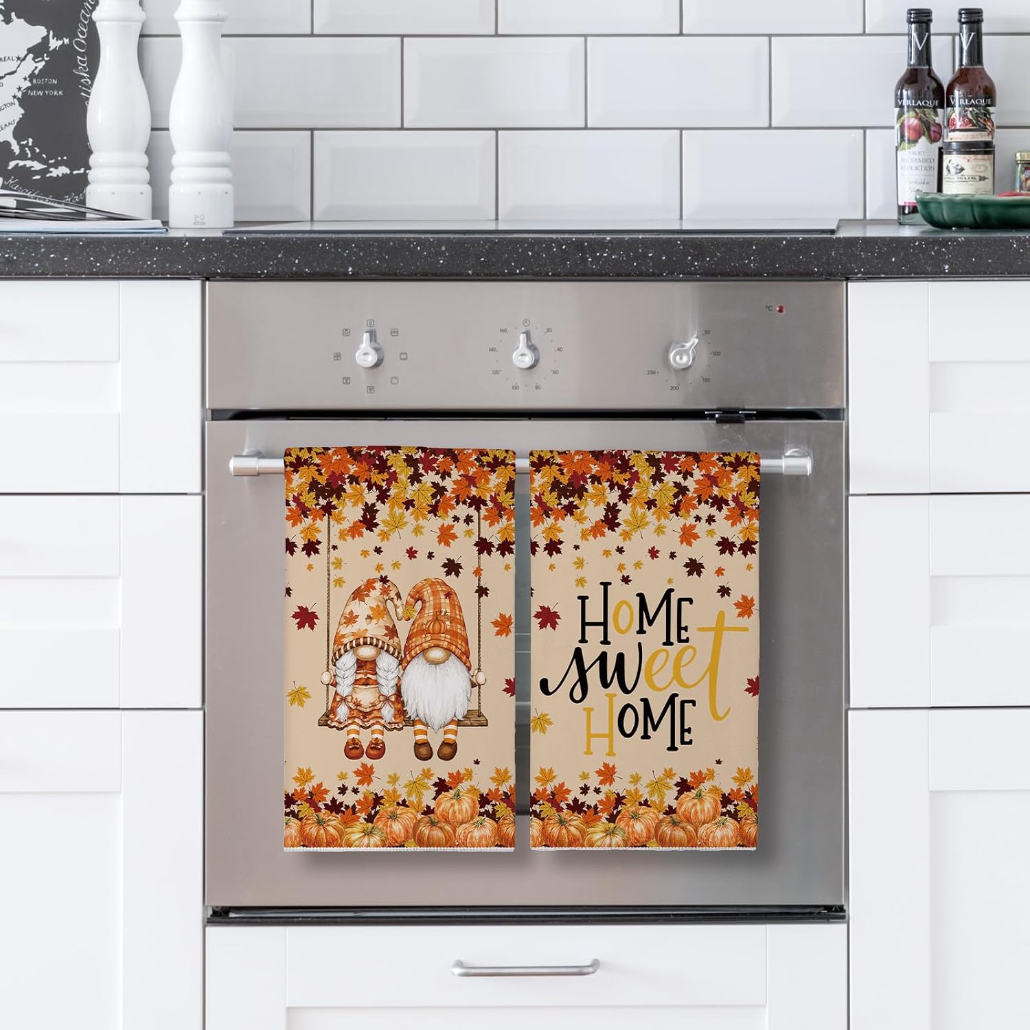 Fall Kitchen Towels 18x26 Inch Set of 2 Autumn Thanksgiving Kitchen Decor