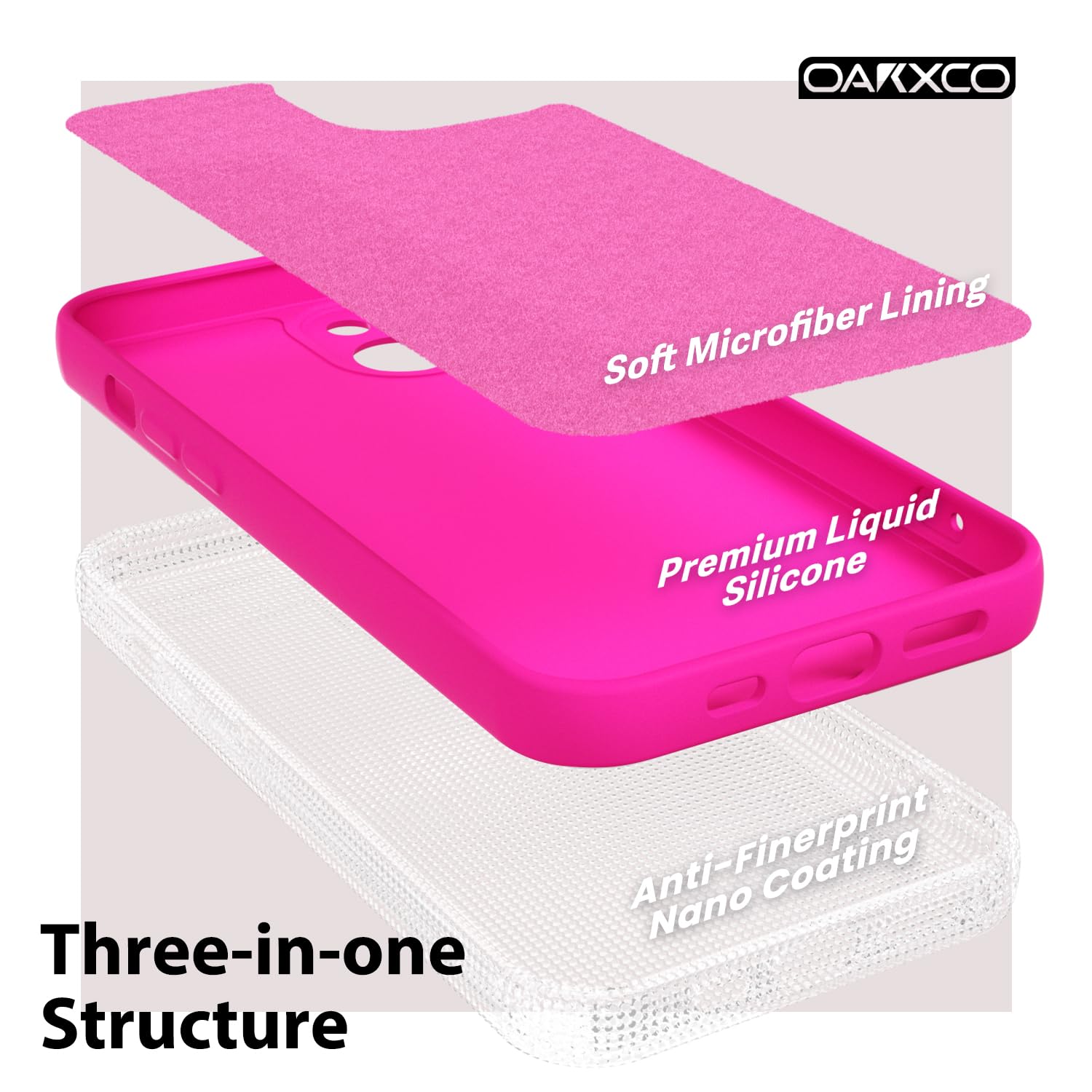 oakxco for iPhone 17 Pro Max Phone Case Liquid Silicone, Cute Thin Slim Grip Soft Rubber Gel for Women Men, Smooth Matte TPU Plain Solid Color Girly Simple Case with Camera Cover, Light Pink — view 1308