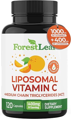 ForestLeaf Vitamina C liposomal - VIT C - Vitamina C liposomal - Vitamina C liposomal 1000 mg - Cápsulas de vitamina C - Refuerzo inmunológico con