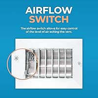 Vista 4 de Cubiertas de ventilación de aire de aluminio de 6 x 4 pulgadas (apertura de conductos) para rejilla de aire acondicionado de pared, cubierta